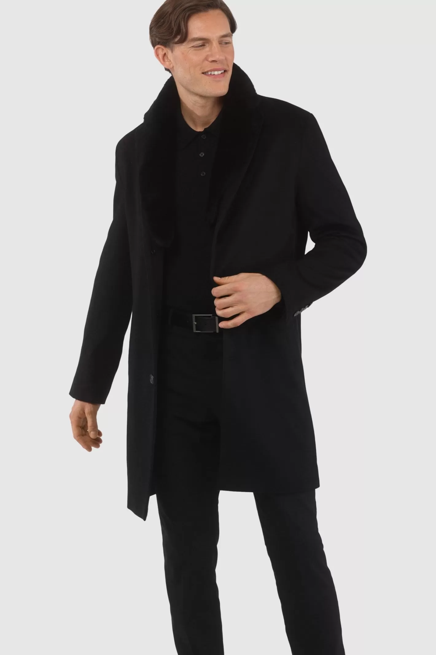 Manteau court pour homme en cachemire Loro Piana avec col détachable en agneau shearling sélectionné - GORSKI Montréal