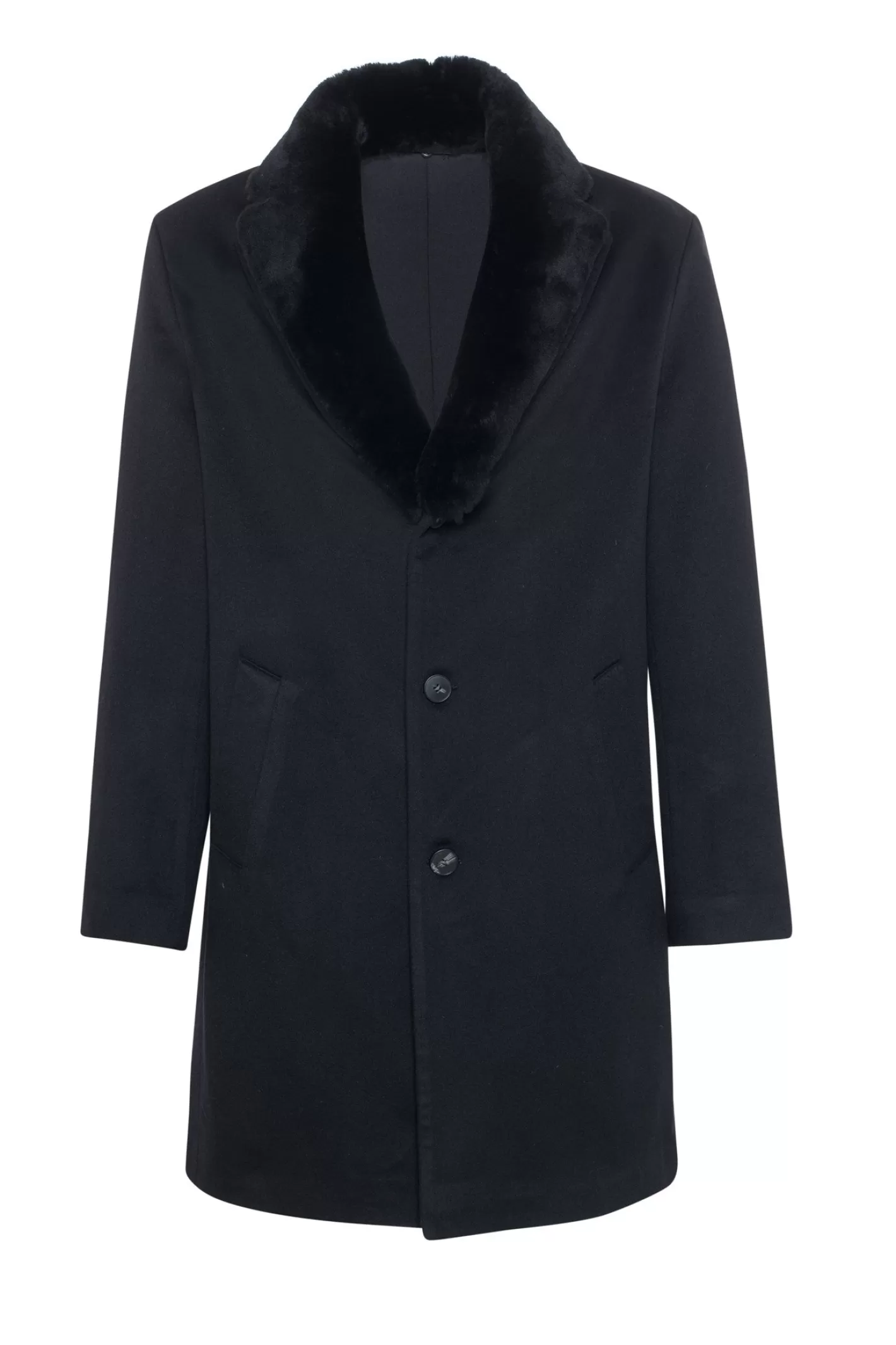 Manteau court pour homme en cachemire Loro Piana avec col détachable en agneau shearling sélectionné - GORSKI Montréal
