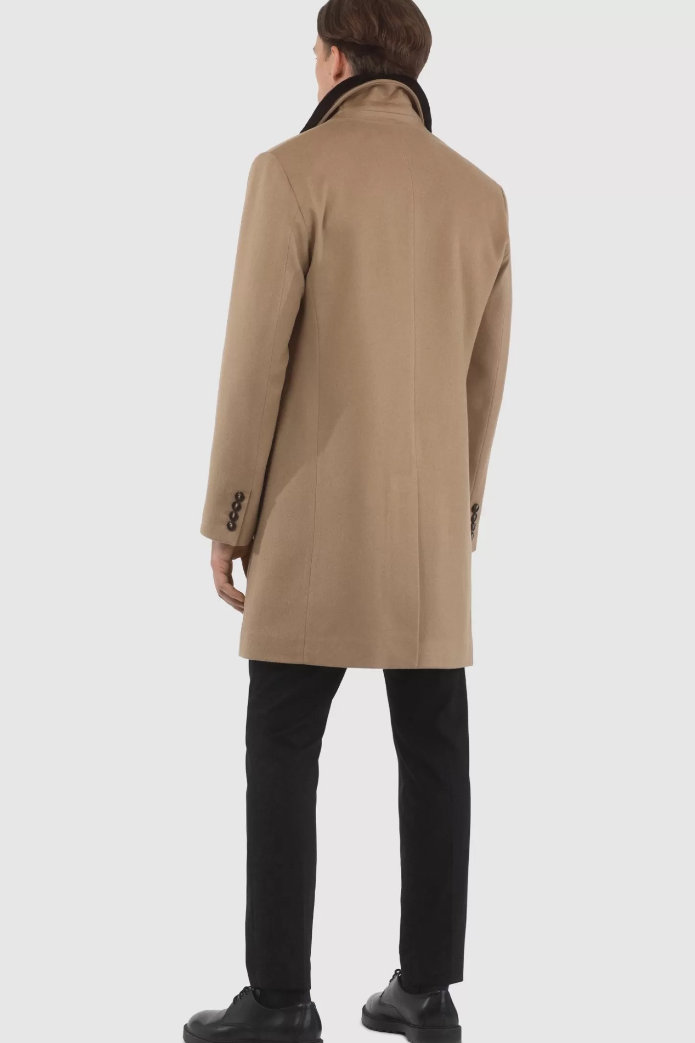 Manteau court pour homme en cachemire Loro Piana avec col détachable en agneau shearling sélectionné - GORSKI Montréal