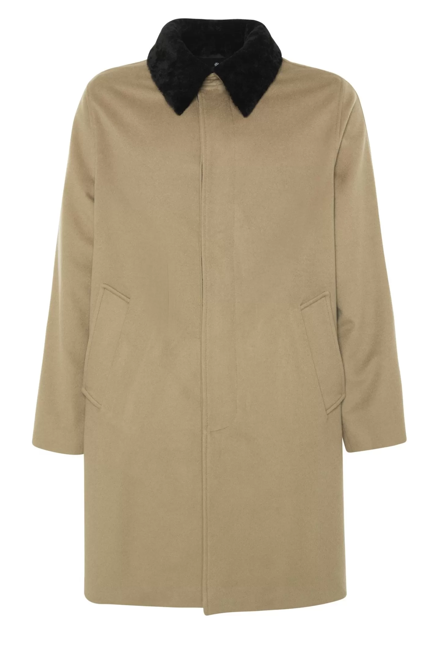 Manteau court pour homme en cachemire Loro Piana - Col en agneau shearling sélectionné amovible par GORSKI Montréal