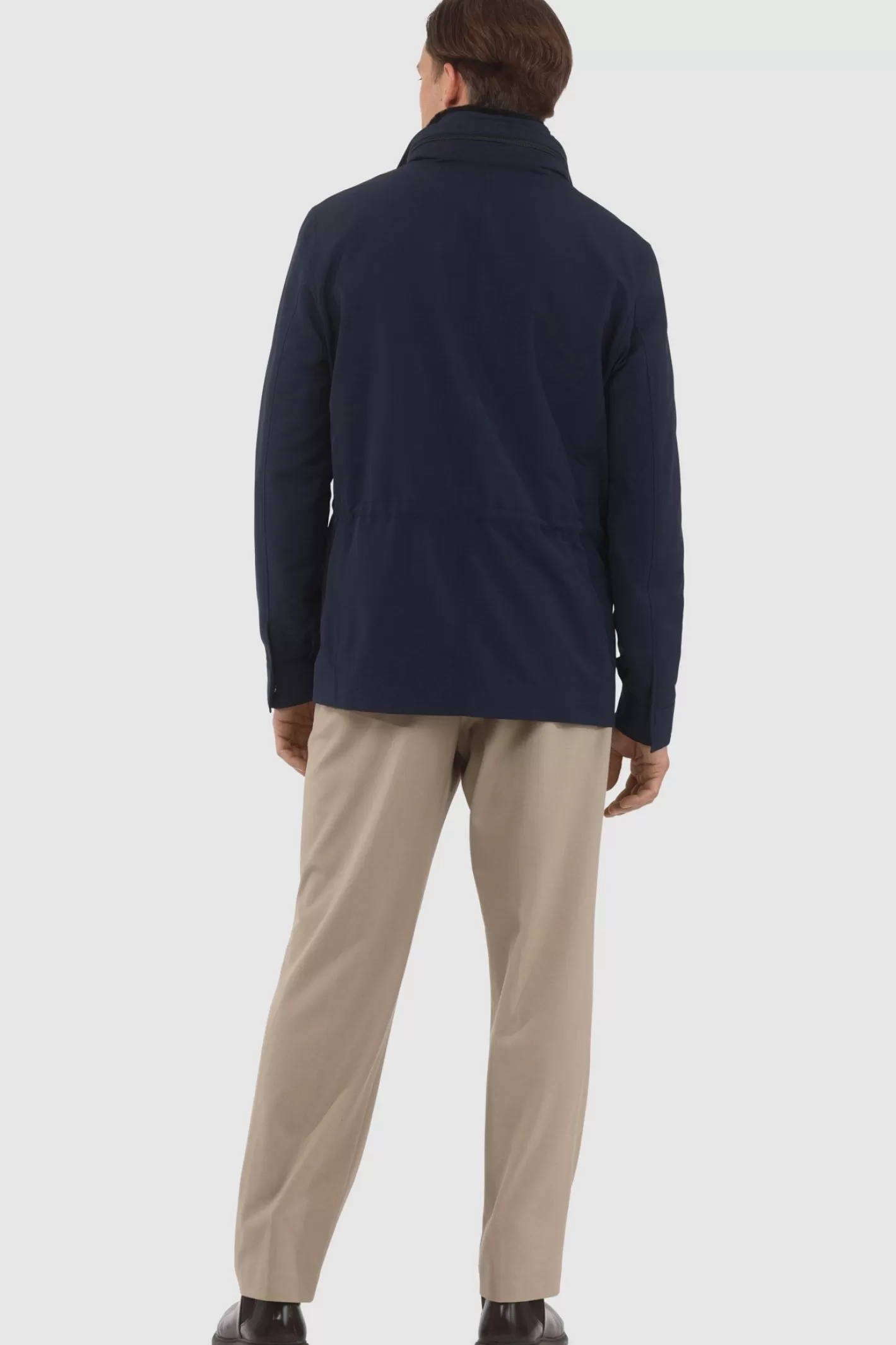 Veste pour homme GORSKI Montréal – Doudoune imperméable avec doublure Storm System de Loro Piana, col en agneau shearling amovible et capuche intégrée