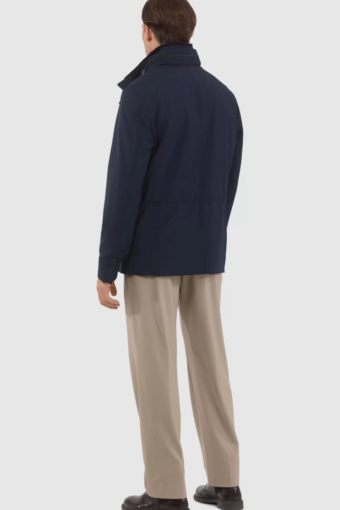 Veste pour homme GORSKI Montréal – Doudoune imperméable avec doublure Storm System de Loro Piana, col en agneau shearling amovible et capuche intégrée