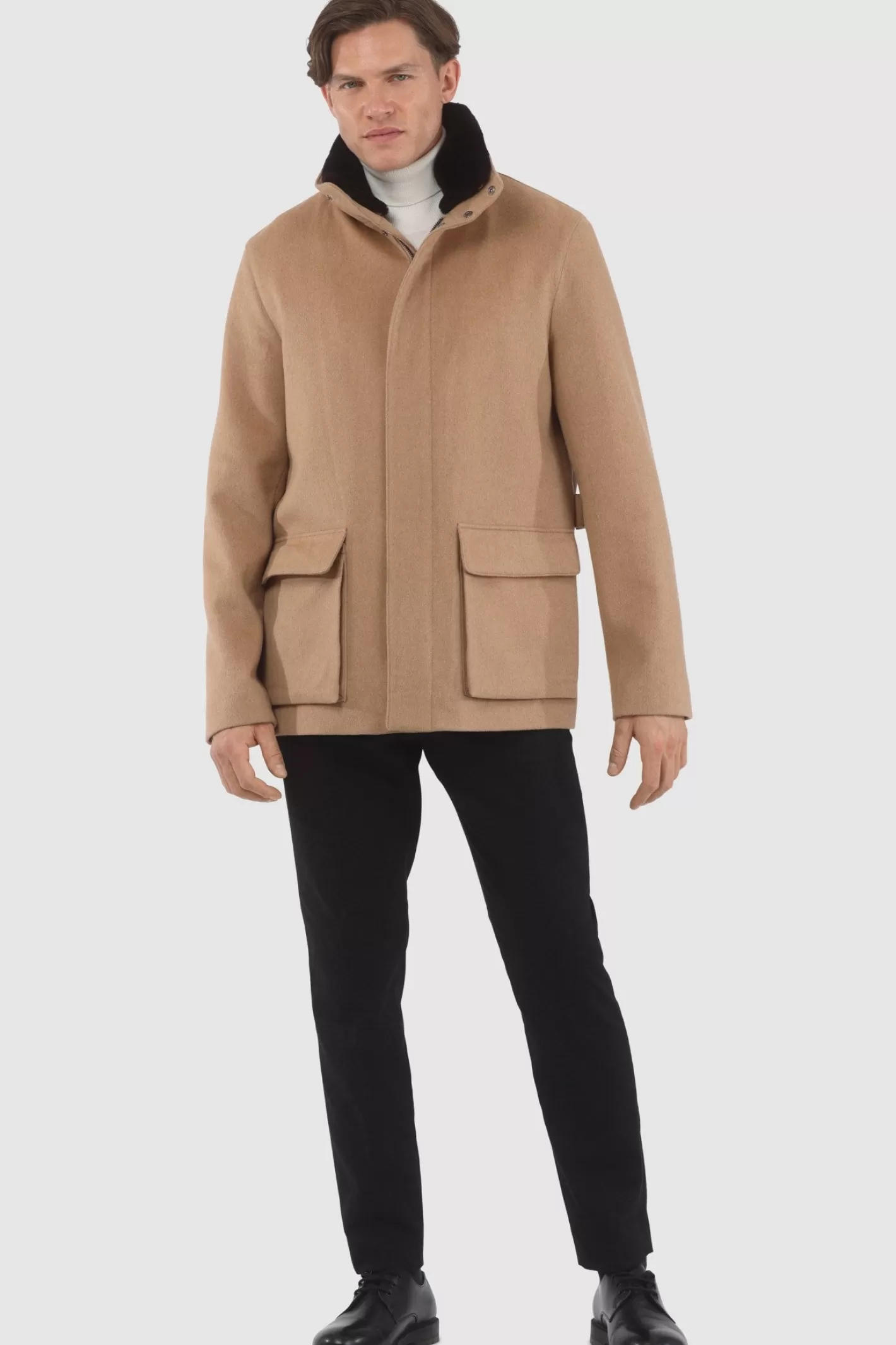 Veste Homme Montréal Hiver 2024 - Laine Loro Piana avec col en shearling sélectionné amovible par GORSKI