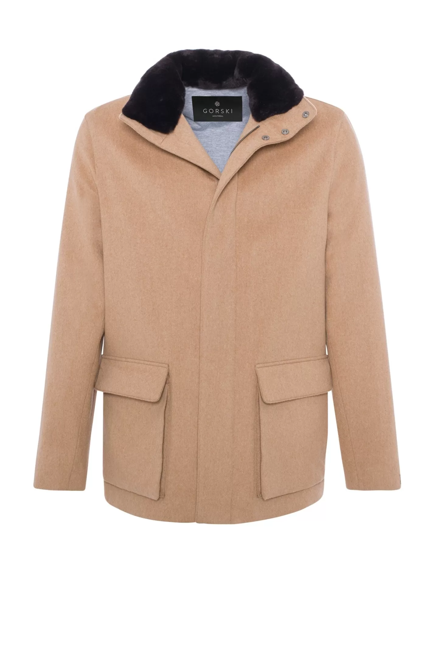 Veste Homme Montréal Hiver 2024 - Laine Loro Piana avec col en shearling sélectionné amovible par GORSKI
