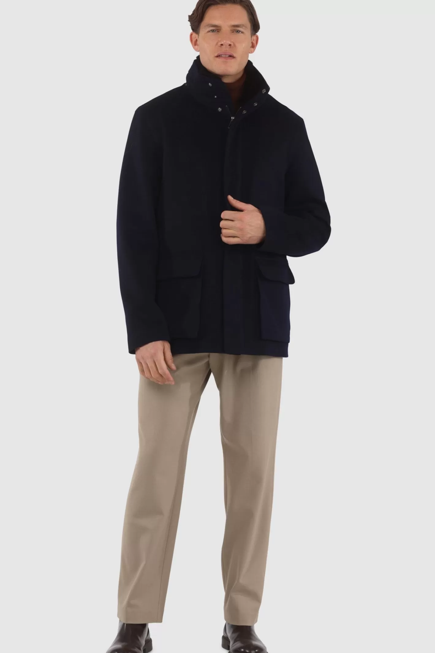 Veste Homme Montréal Hiver 2024 - Laine Loro Piana avec col en shearling sélectionné amovible par GORSKI