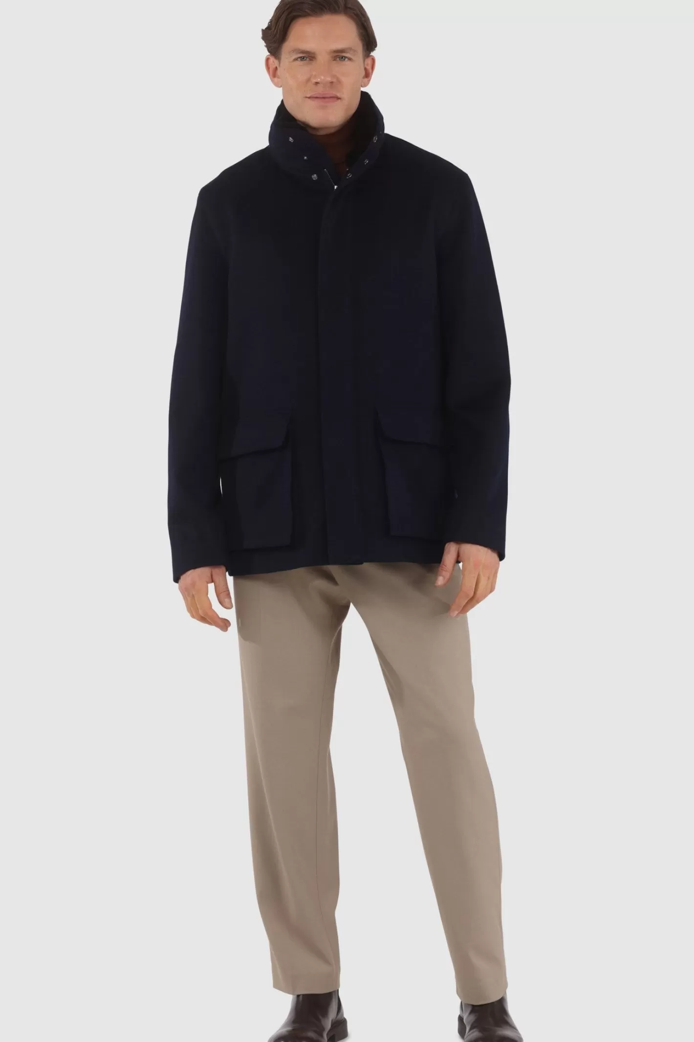 Veste Homme Montréal Hiver 2024 - Laine Loro Piana avec col en shearling sélectionné amovible par GORSKI