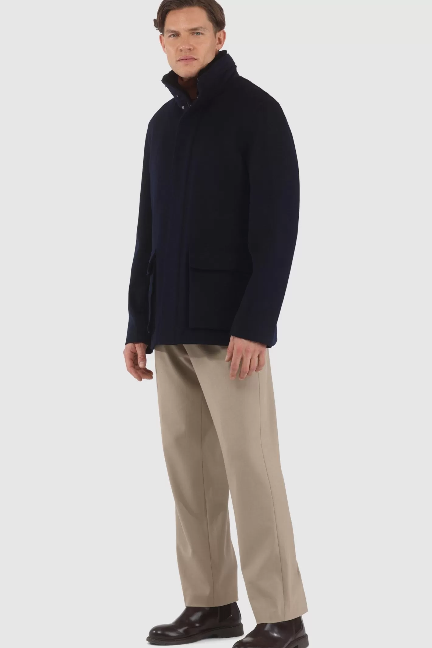 Veste Homme Montréal Hiver 2024 - Laine Loro Piana avec col en shearling sélectionné amovible par GORSKI