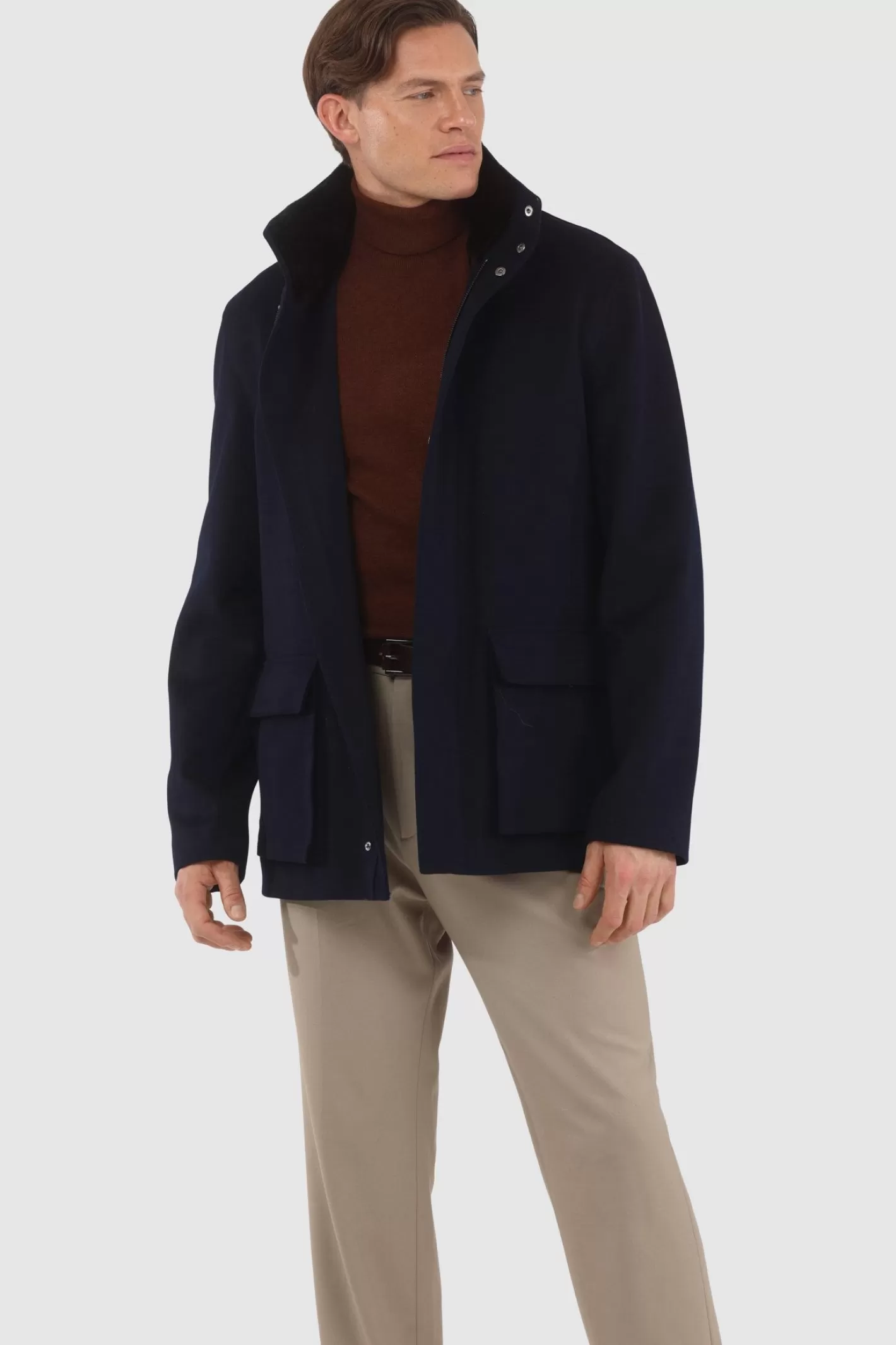 Veste Homme Montréal Hiver 2024 - Laine Loro Piana avec col en shearling sélectionné amovible par GORSKI