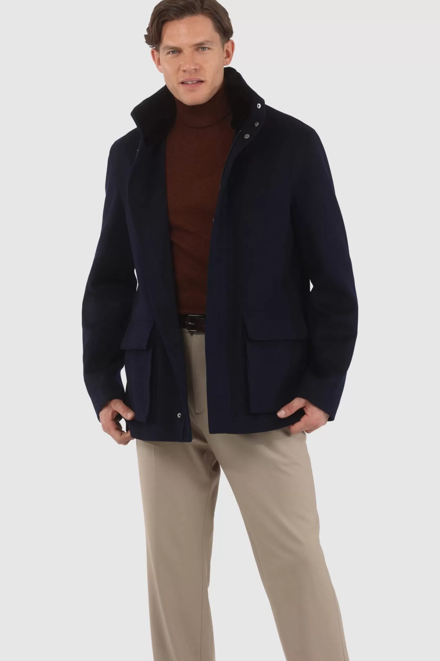Veste Homme Montréal Hiver 2024 - Laine Loro Piana avec col en shearling sélectionné amovible par GORSKI