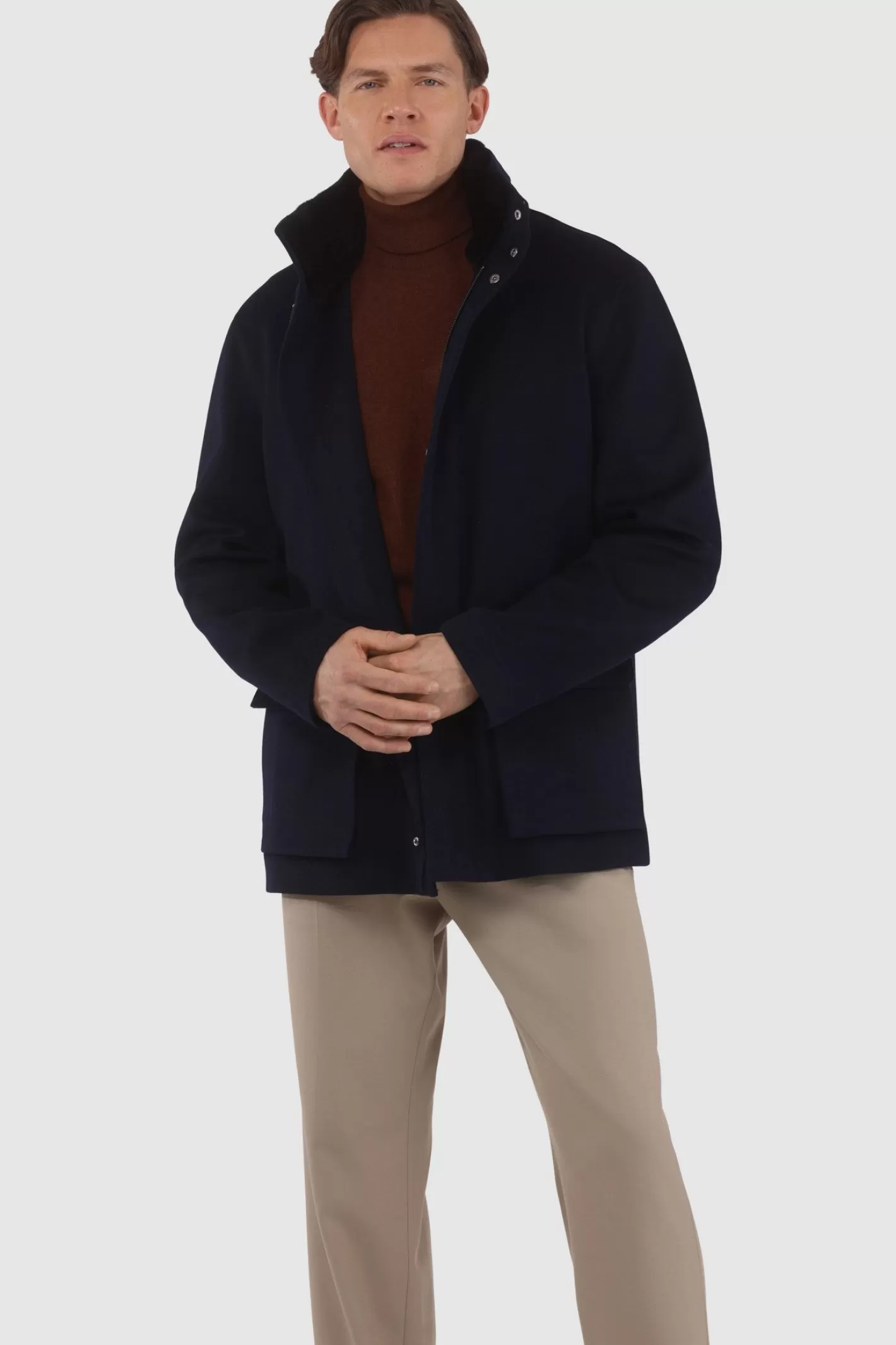 Veste Homme Montréal Hiver 2024 - Laine Loro Piana avec col en shearling sélectionné amovible par GORSKI