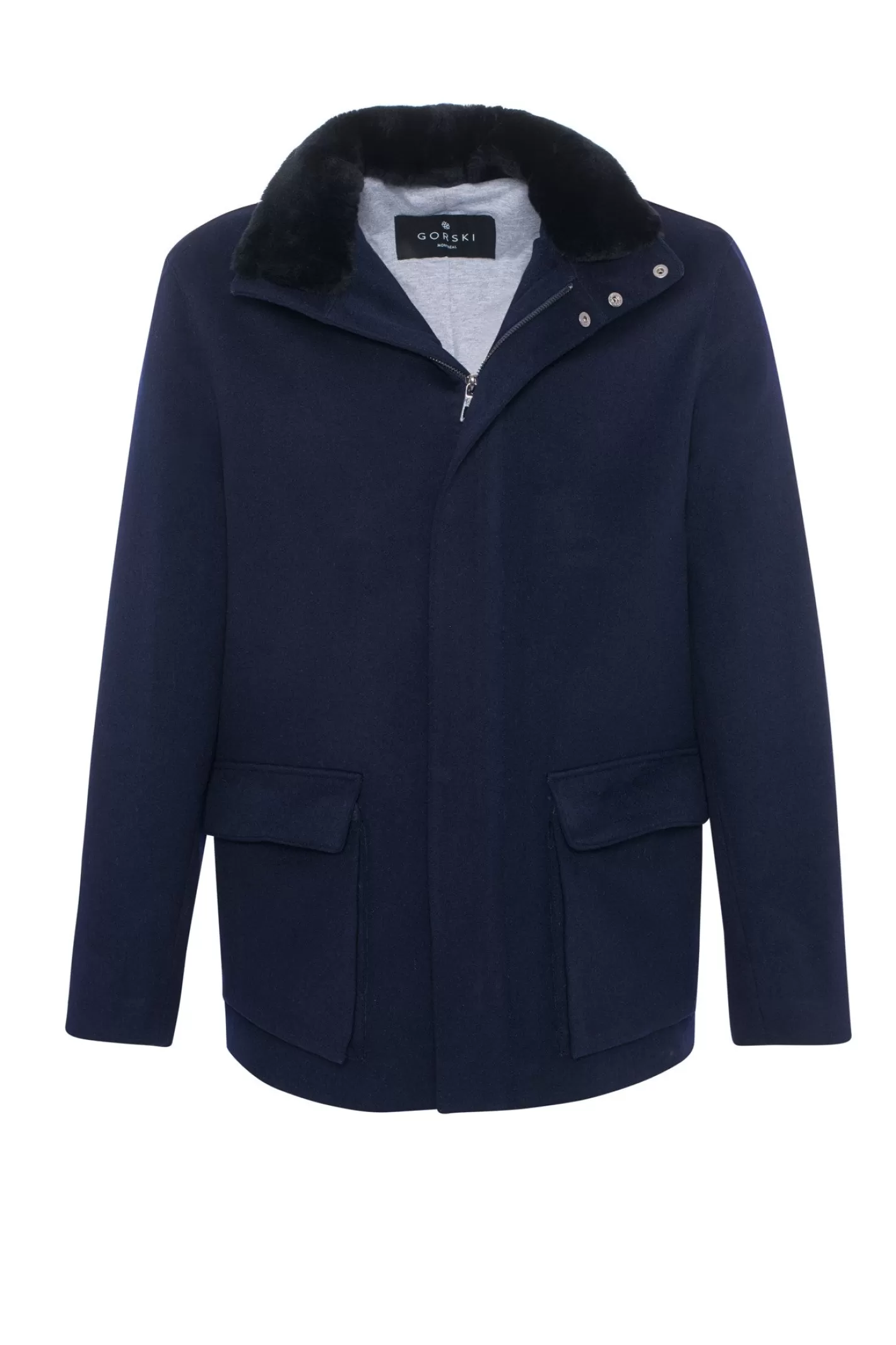 Veste Homme Montréal Hiver 2024 - Laine Loro Piana avec col en shearling sélectionné amovible par GORSKI