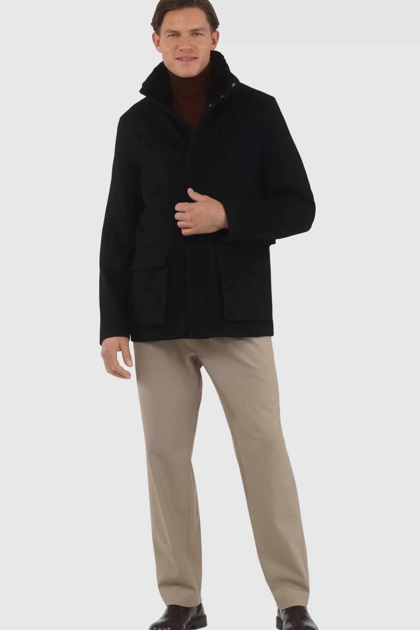 Veste Homme Montréal Hiver 2024 - Laine Loro Piana avec col en shearling sélectionné amovible par GORSKI
