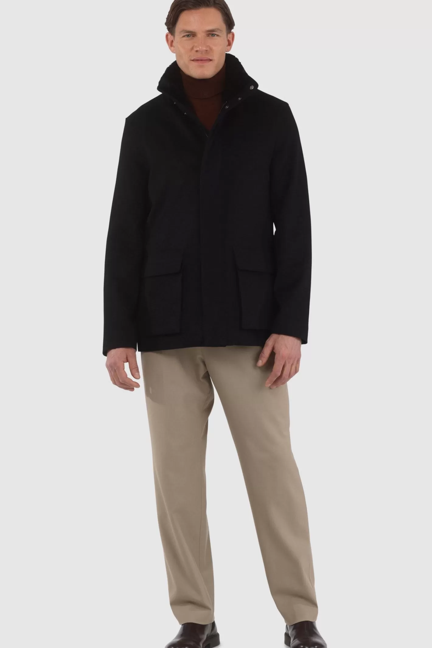 Veste Homme Montréal Hiver 2024 - Laine Loro Piana avec col en shearling sélectionné amovible par GORSKI