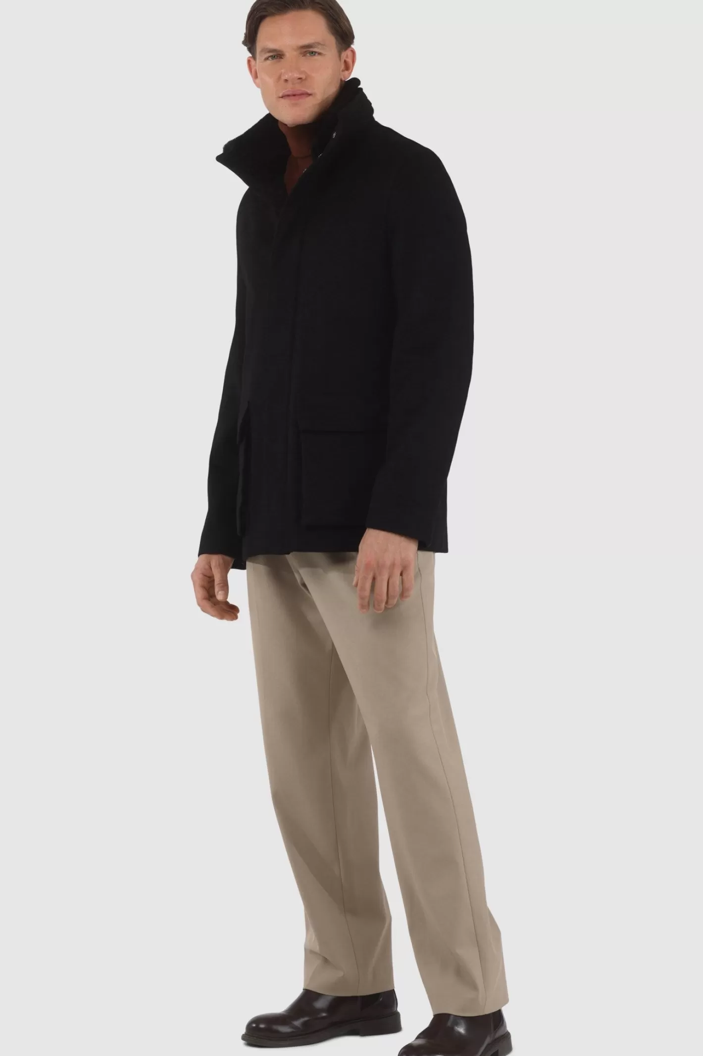 Veste Homme Montréal Hiver 2024 - Laine Loro Piana avec col en shearling sélectionné amovible par GORSKI