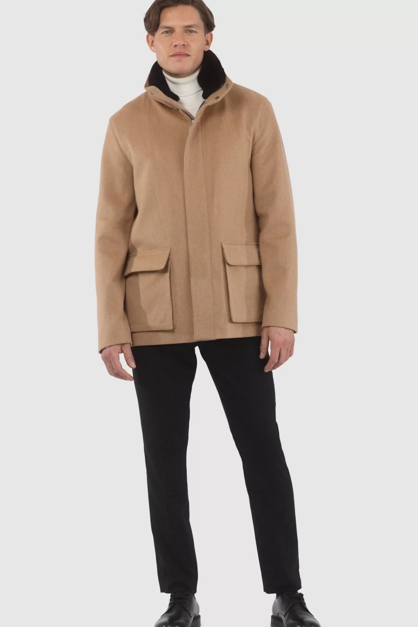 Veste Homme Montréal Hiver 2024 - Laine Loro Piana avec col en shearling sélectionné amovible par GORSKI
