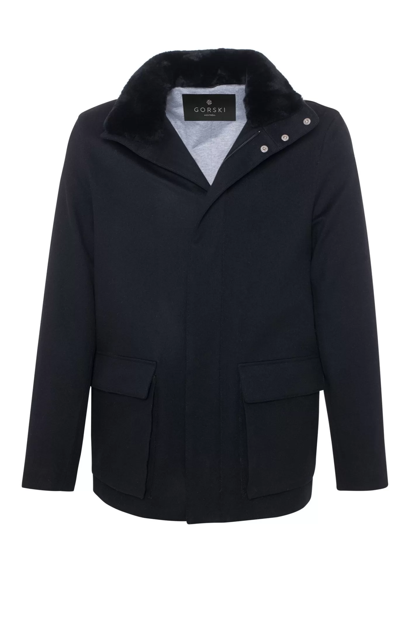 Veste Homme Montréal Hiver 2024 - Laine Loro Piana avec col en shearling sélectionné amovible par GORSKI