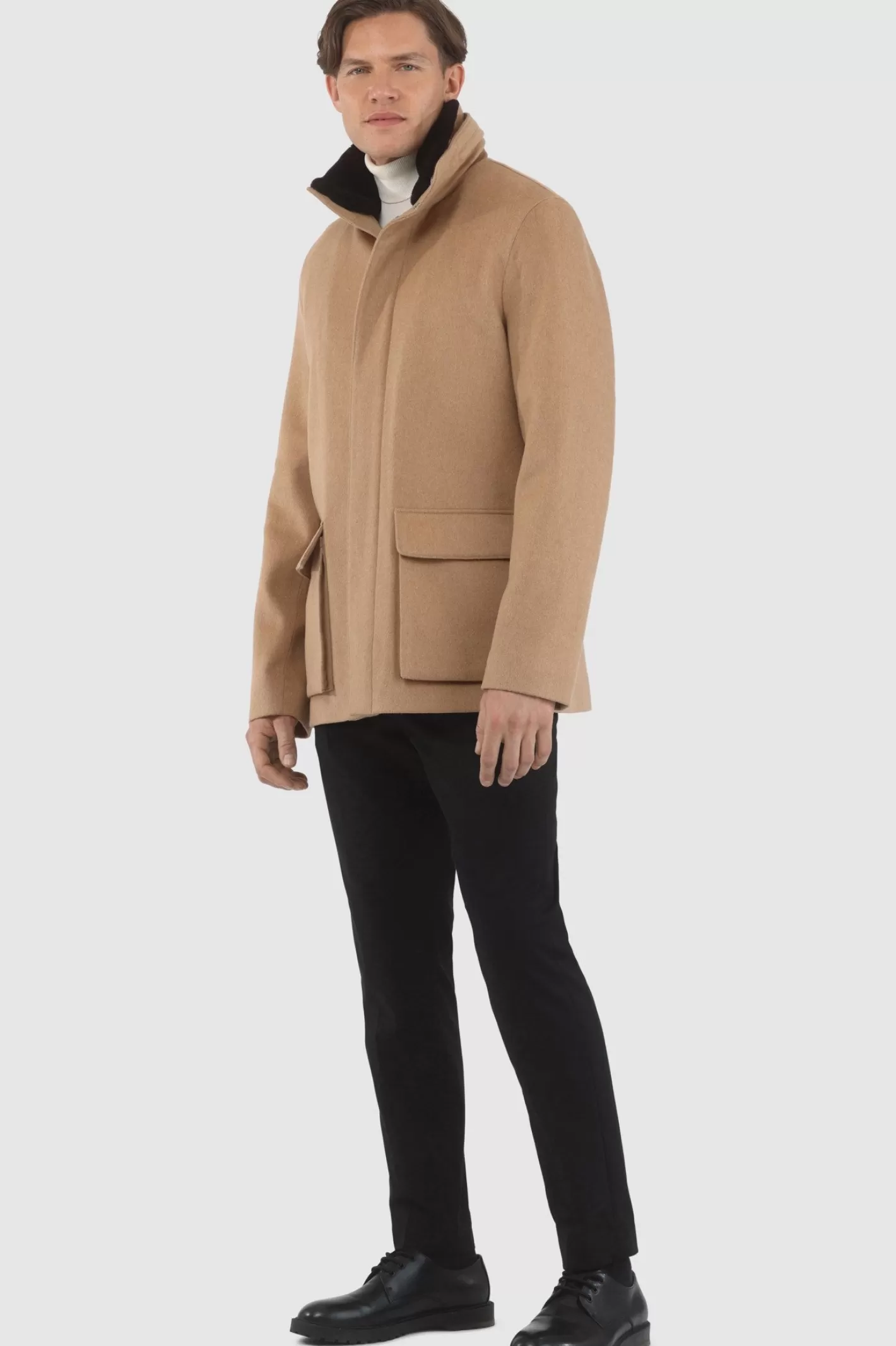 Veste Homme Montréal Hiver 2024 - Laine Loro Piana avec col en shearling sélectionné amovible par GORSKI