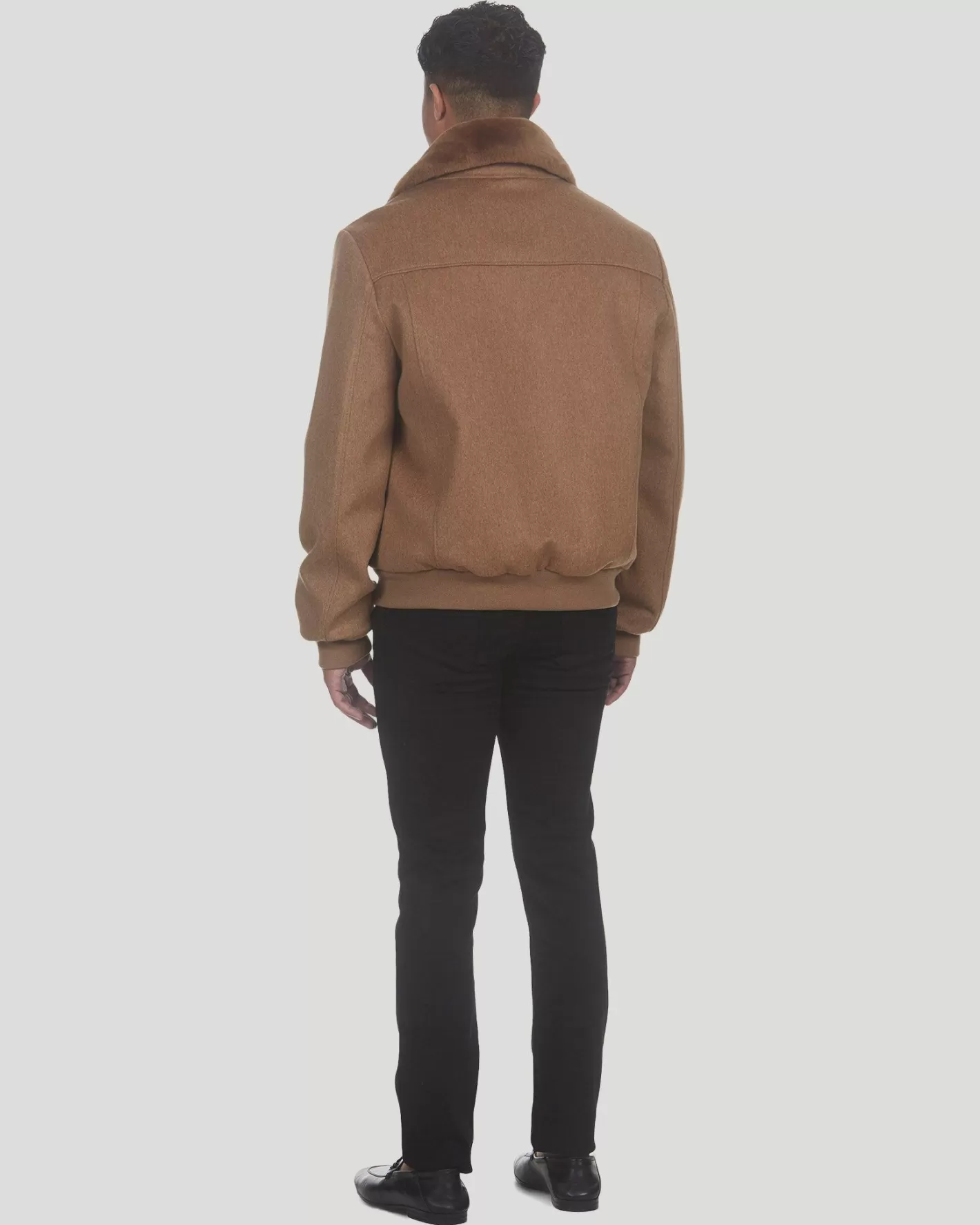 Veste d'hiver GORSKI Montréal pour homme - Laine luxueuse Loro Piana avec col amovible en agneau shearling sélectionné - Style décontracté chic
