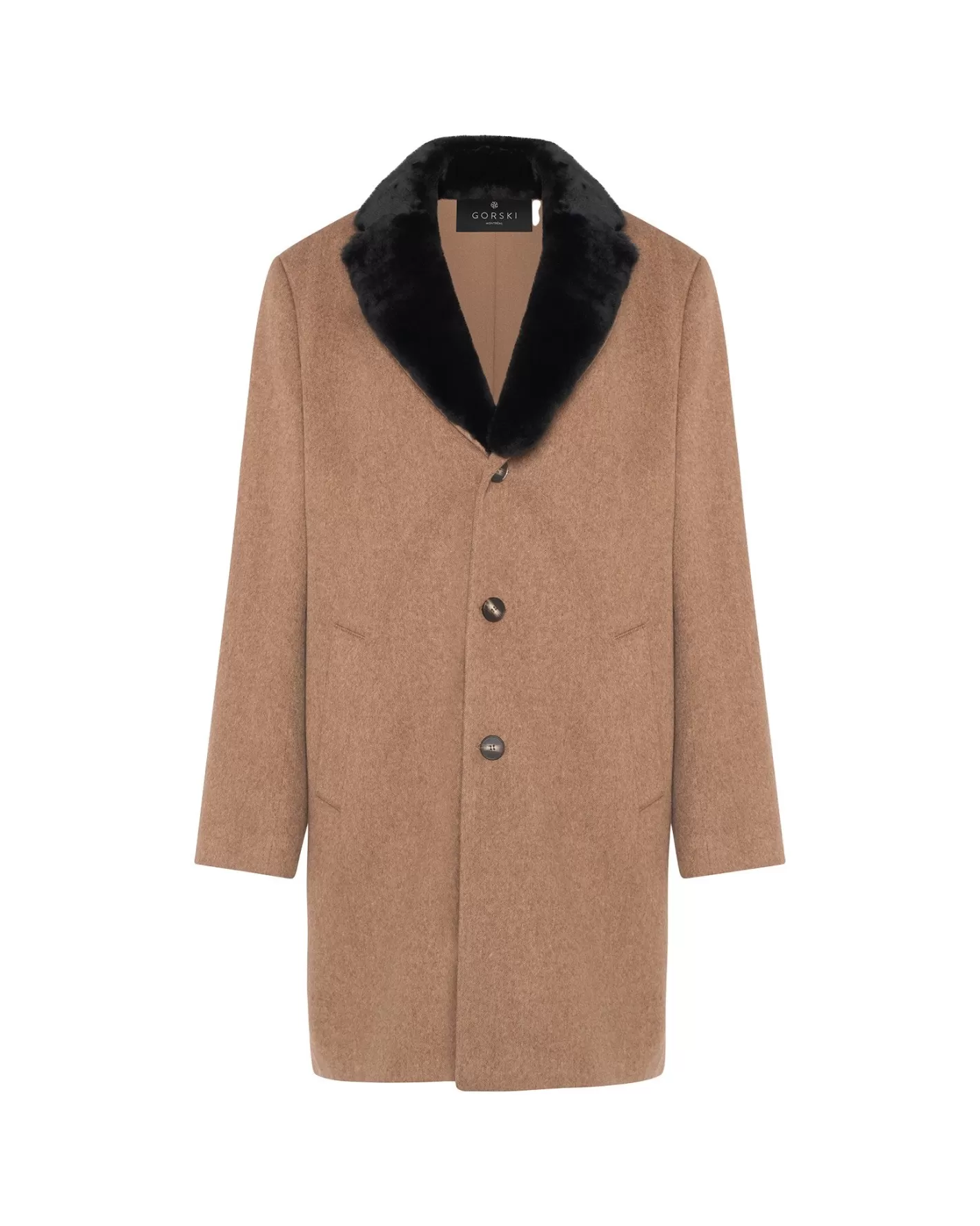 Veste courte d'hiver pour homme GORSKI Montréal - Laine luxueuse Loro Piana avec col en agneau shearling sélectionné - Conception élégante pour les journées fraîches