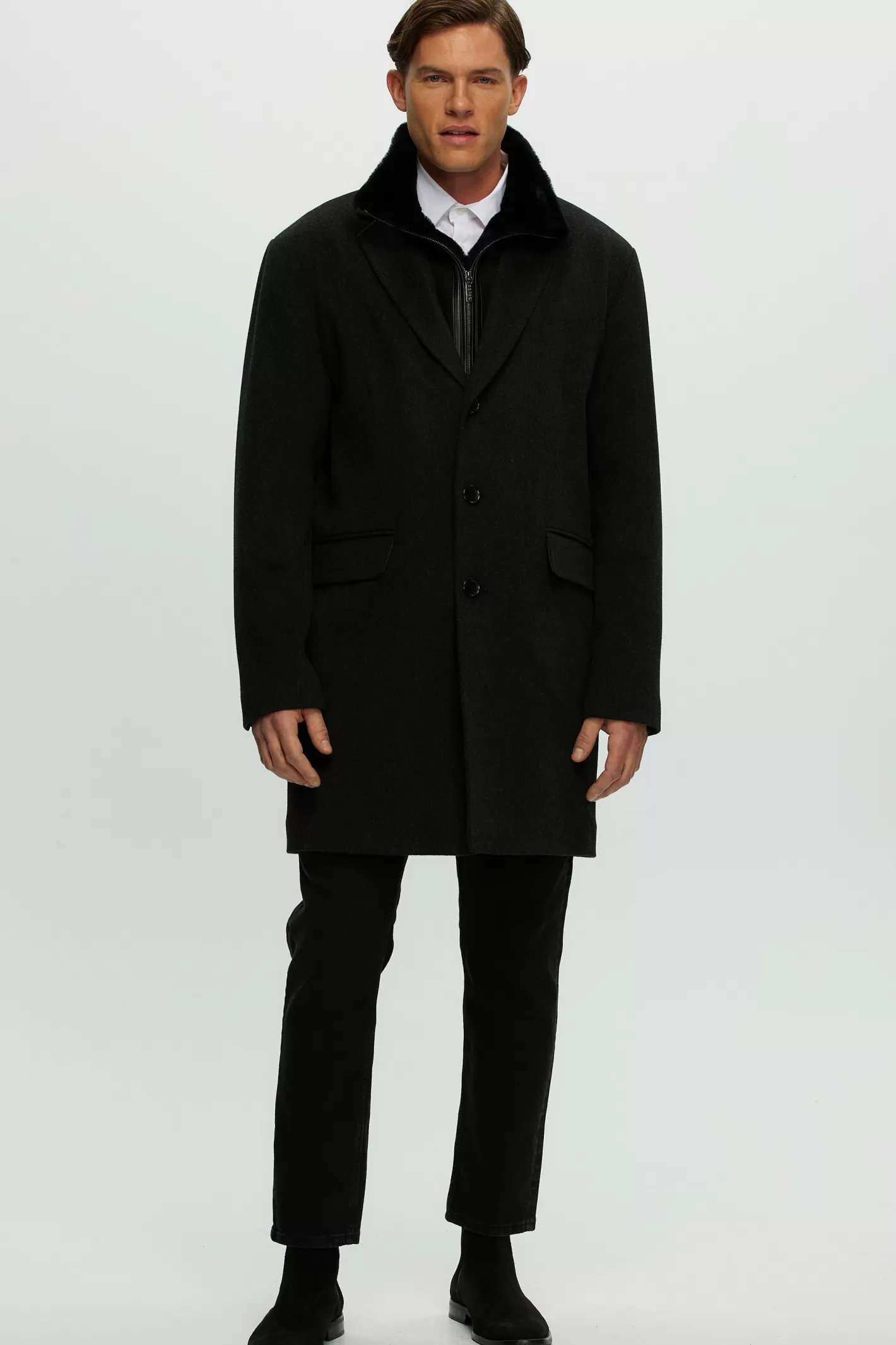 Veste décontractée en laine Loro Piana pour homme GORSKI Montréal - Finitions premium en agneau shearling sélectionné