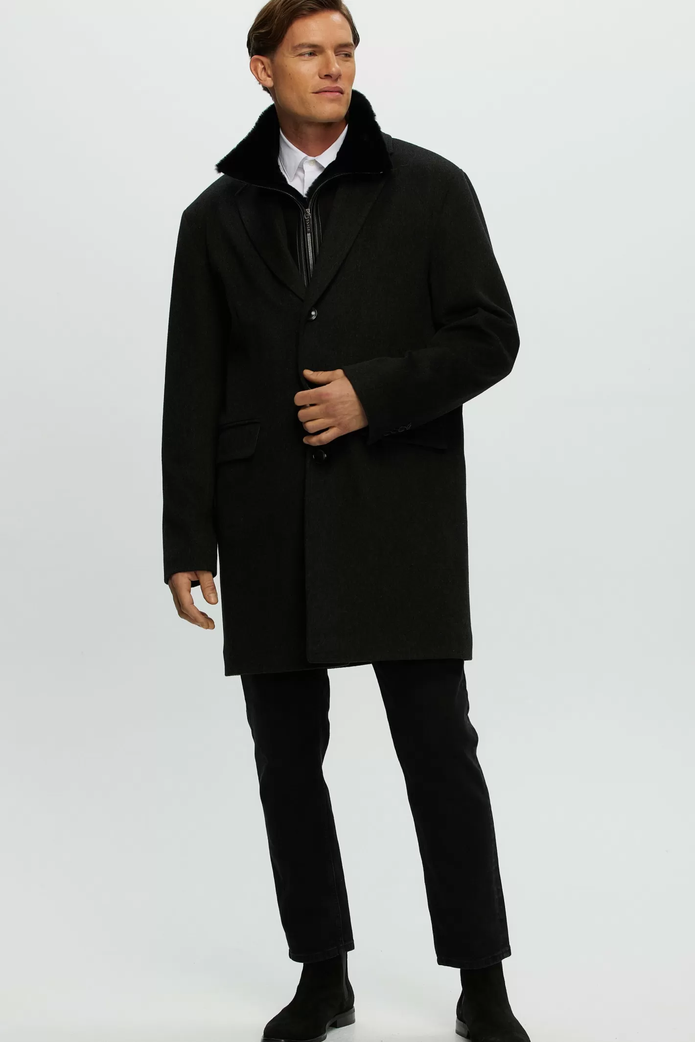 Veste décontractée en laine Loro Piana pour homme GORSKI Montréal - Finitions premium en agneau shearling sélectionné