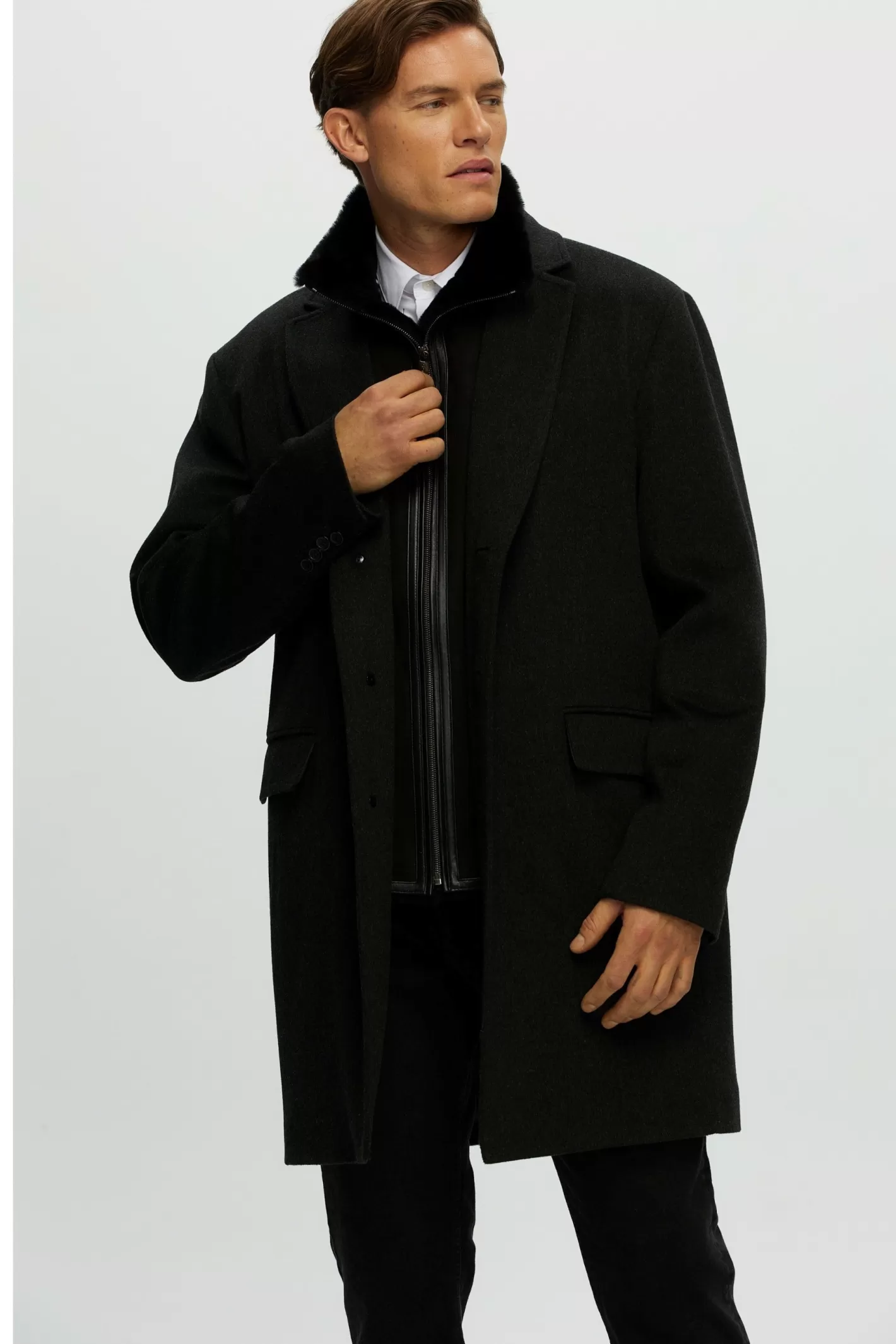 Veste décontractée en laine Loro Piana pour homme GORSKI Montréal - Finitions premium en agneau shearling sélectionné