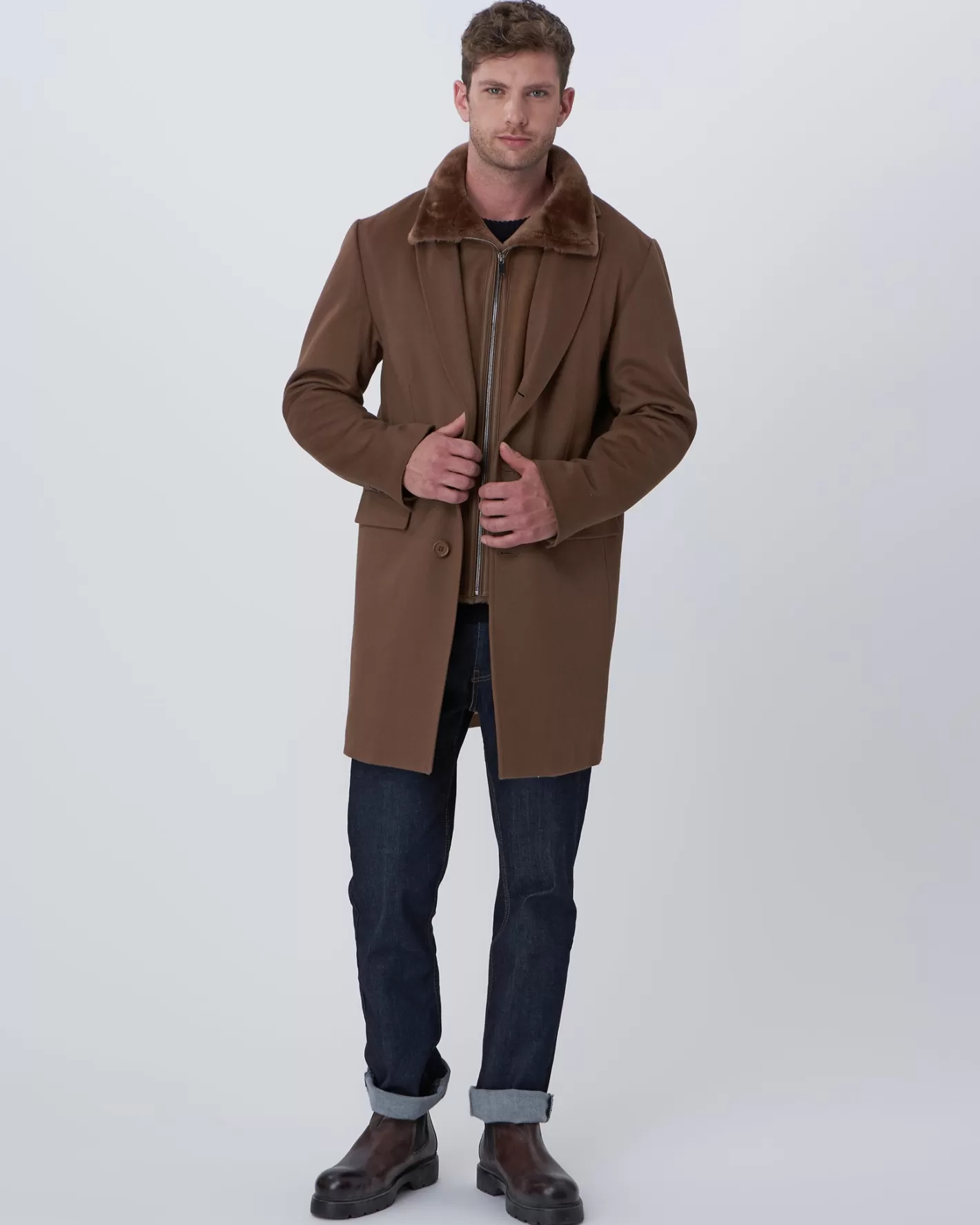 Veste décontractée en laine Loro Piana pour homme GORSKI Montréal - Finitions premium en agneau shearling sélectionné