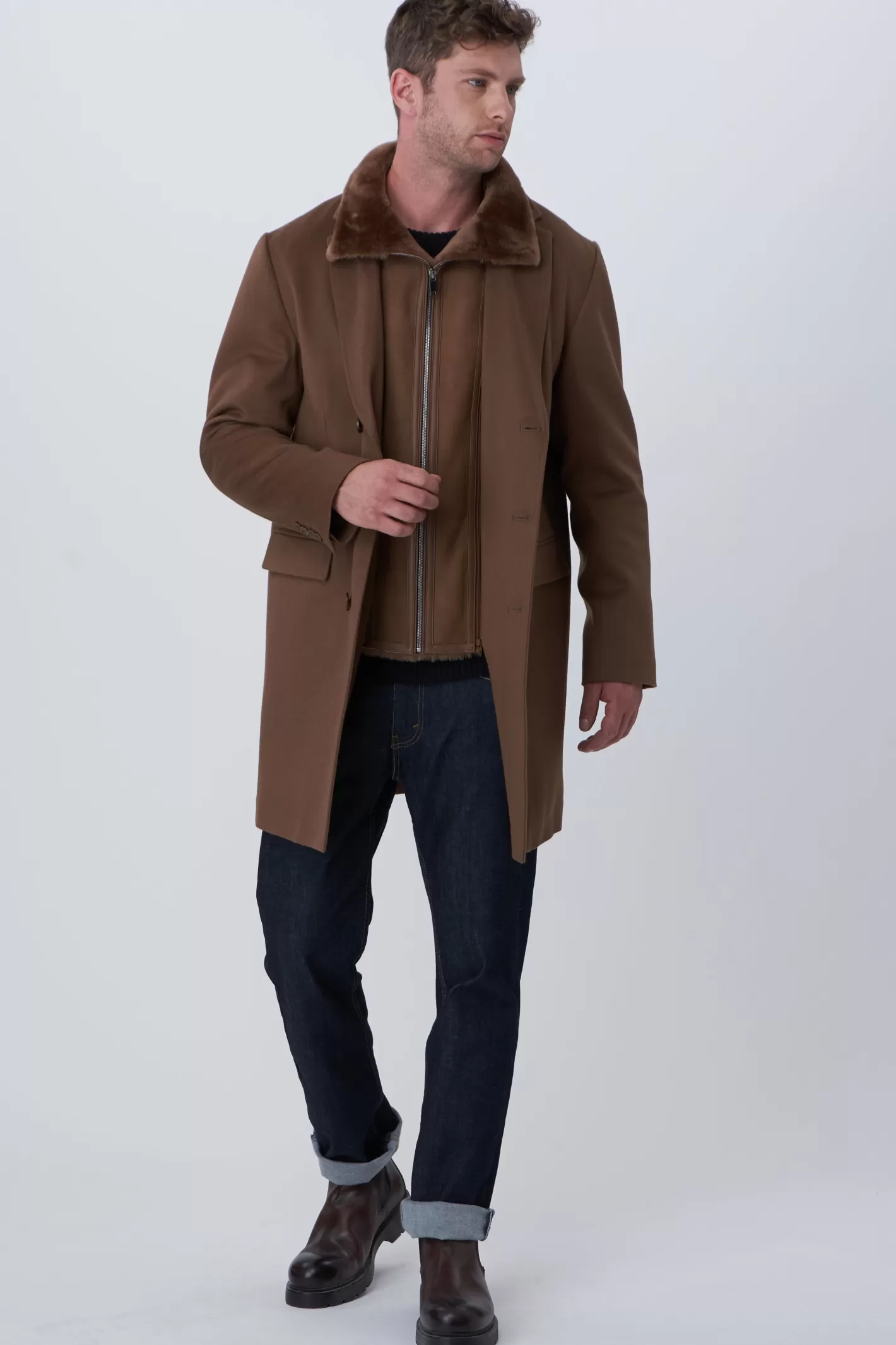 Veste décontractée en laine Loro Piana pour homme GORSKI Montréal - Finitions premium en agneau shearling sélectionné