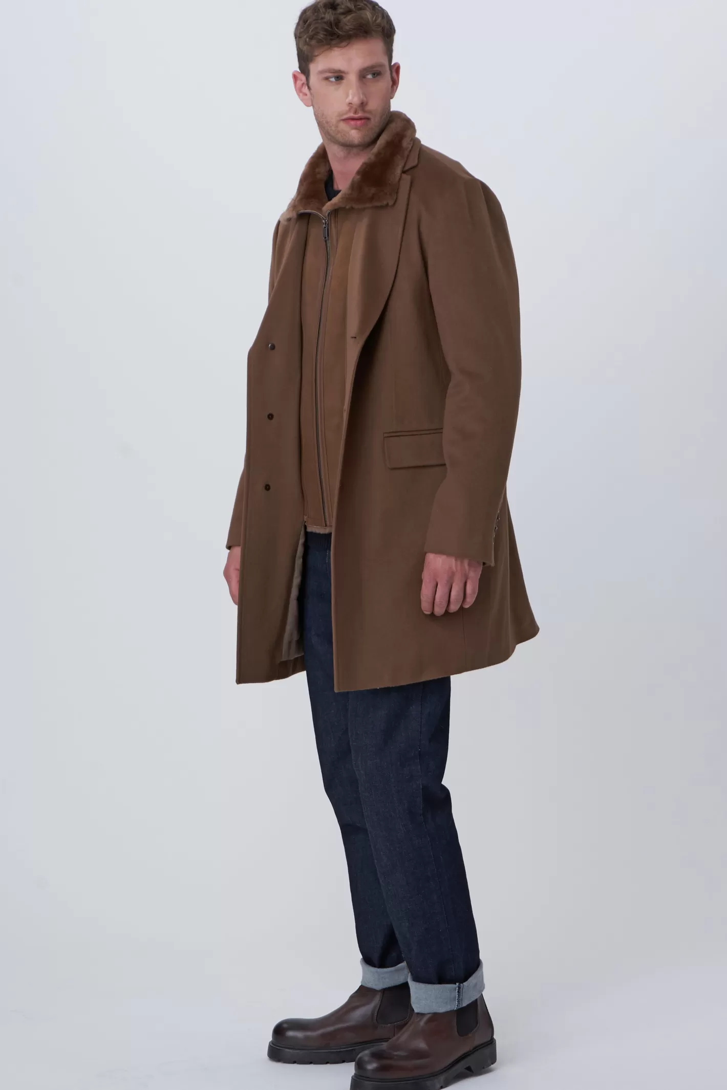Veste décontractée en laine Loro Piana pour homme GORSKI Montréal - Finitions premium en agneau shearling sélectionné
