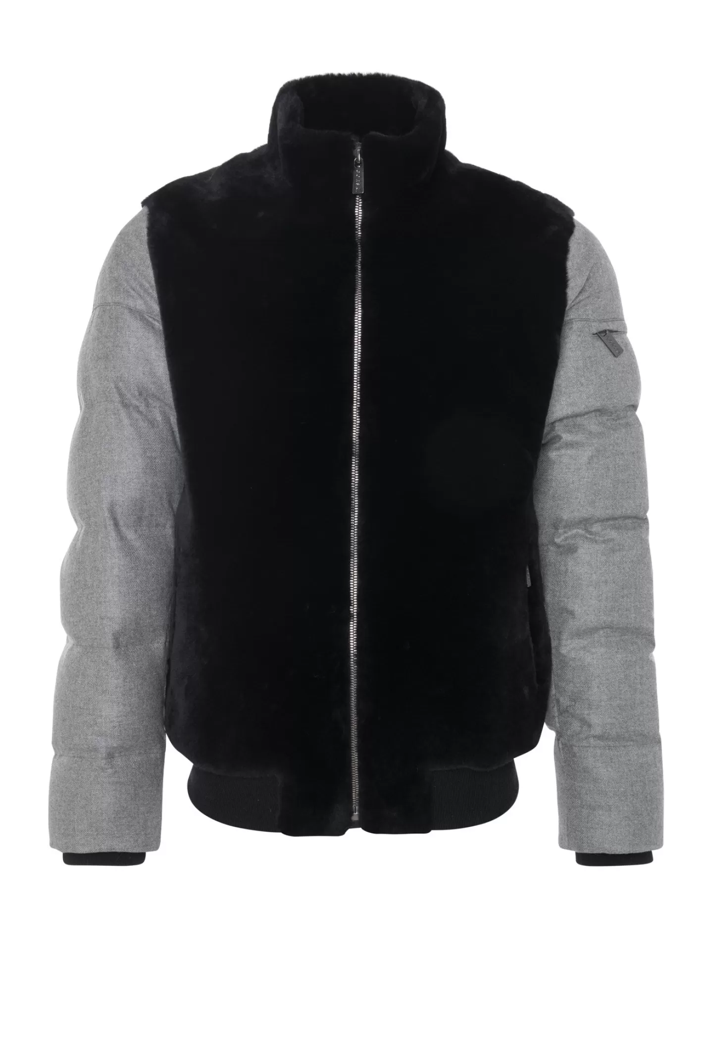 Veste Bomber Homme en Laine Mérinos et Agneau Shearling par GORSKI Montréal - Doublure en Duvet Quilté avec Cachemire Loro Piana & Laine Isotherme - Coupe Urbaine Haut de Gamme