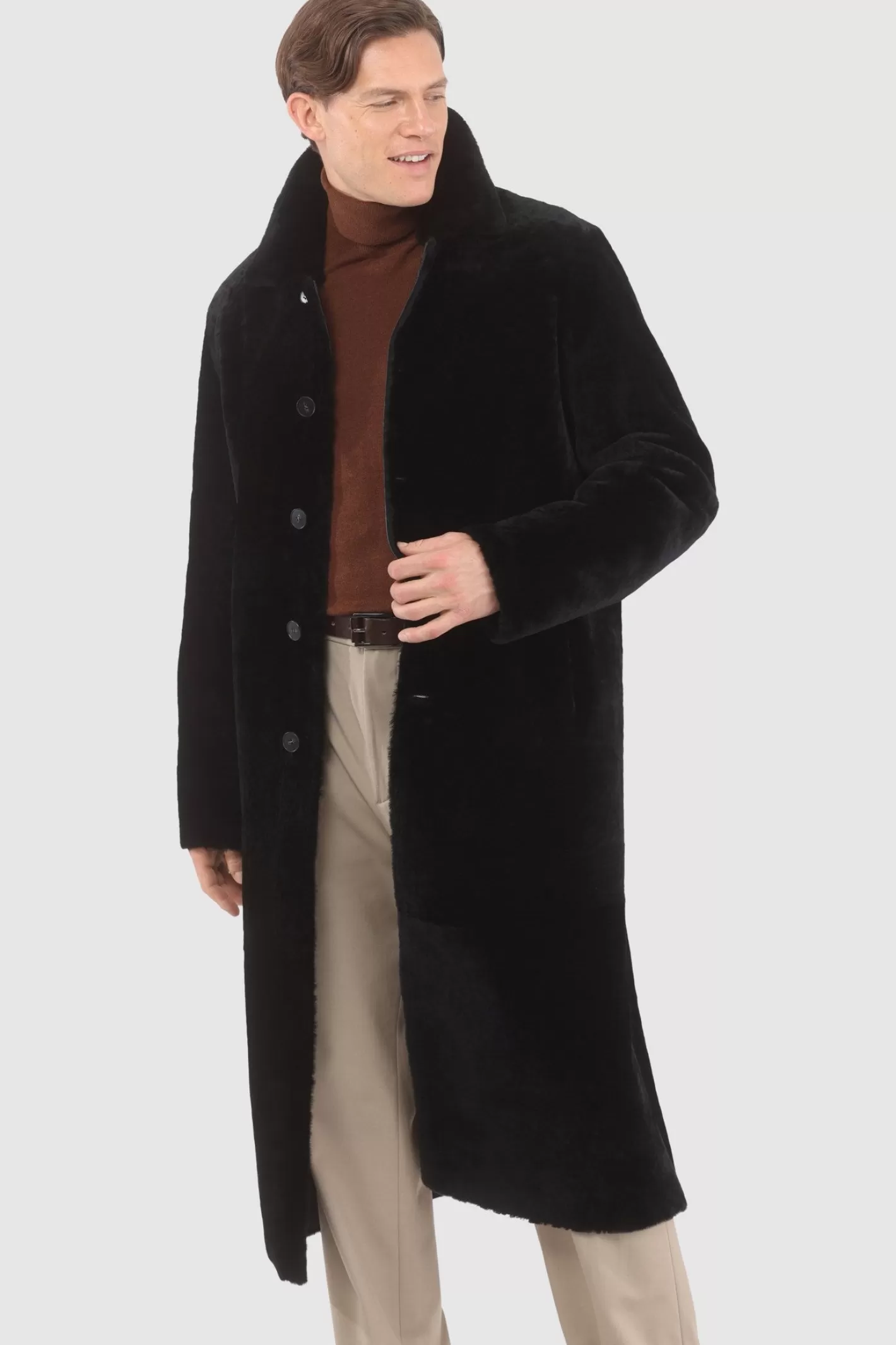 Manteau réversible GORSKI Montréal pour Homme - Veste d'hiver en cuir véritable avec doublure mouton ultra-confortable (Grand froid)