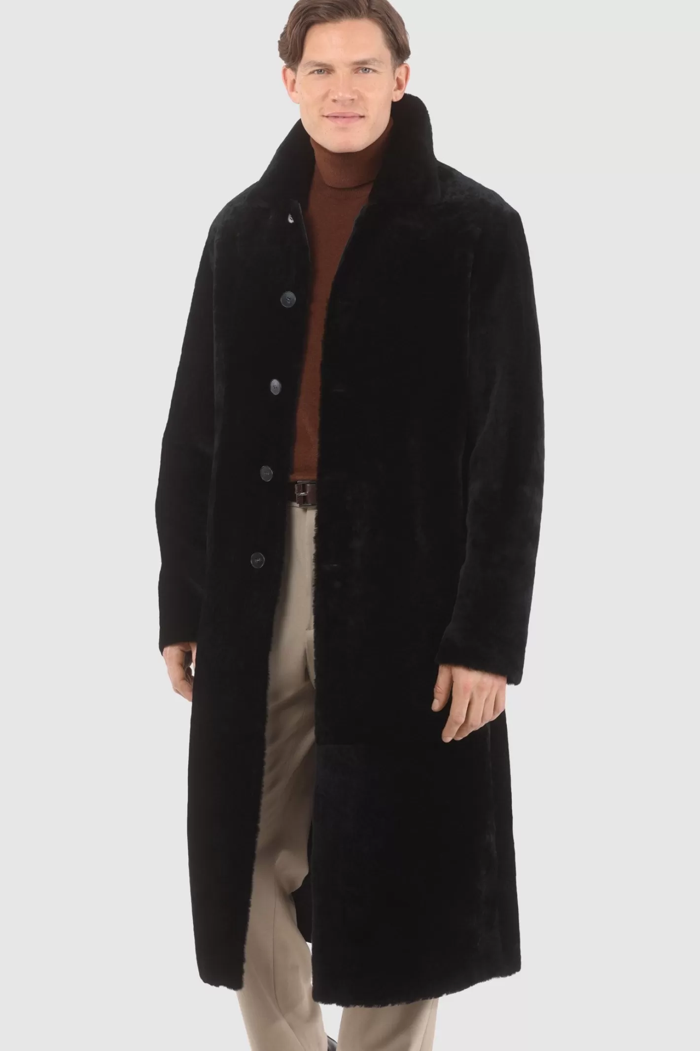 Manteau réversible GORSKI Montréal pour Homme - Veste d'hiver en cuir véritable avec doublure mouton ultra-confortable (Grand froid)