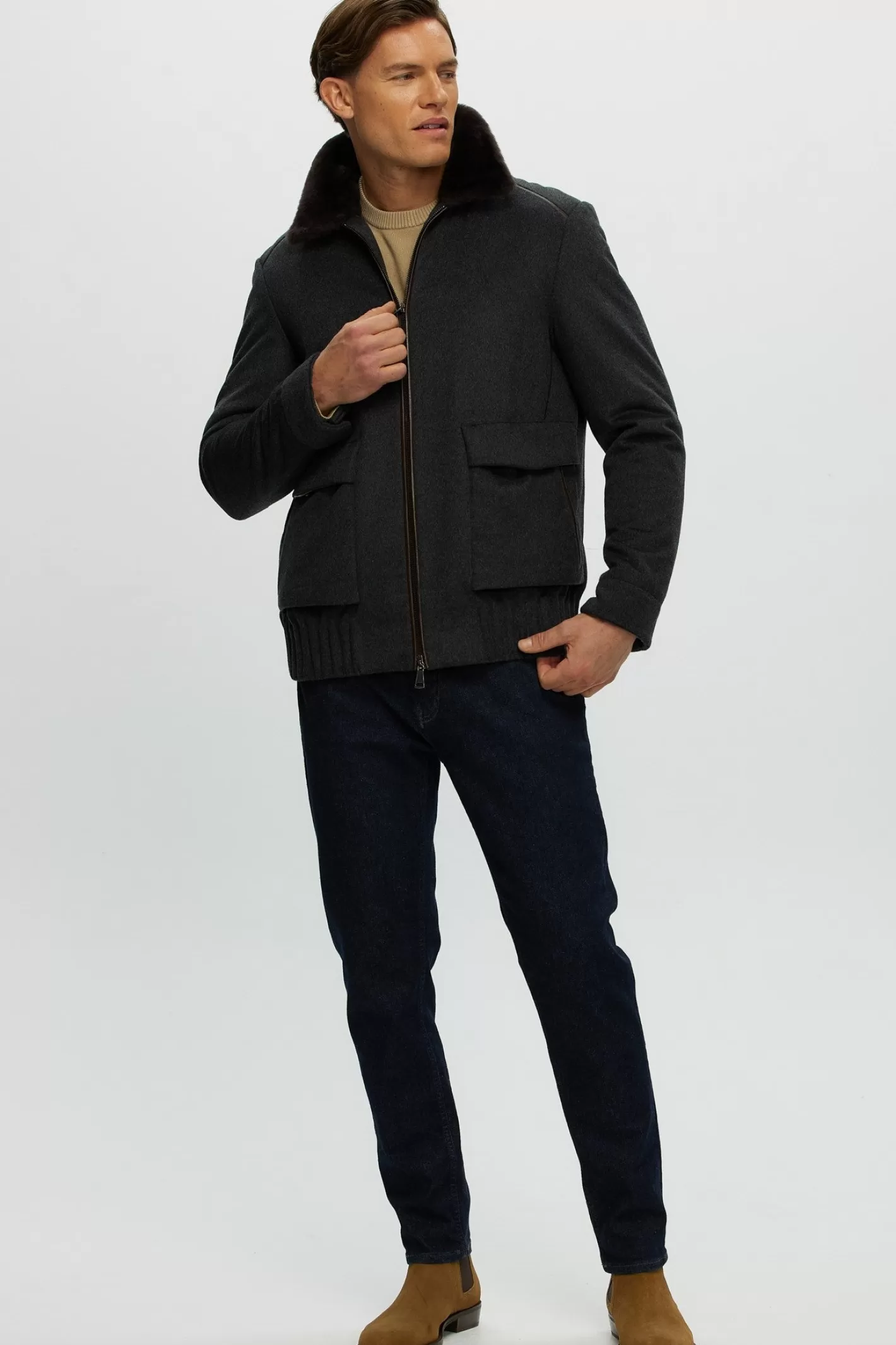 Veste GORSKI Montréal pour homme - Confort premium en tissu durable avec doublure en laine mérinos et agneau shearling