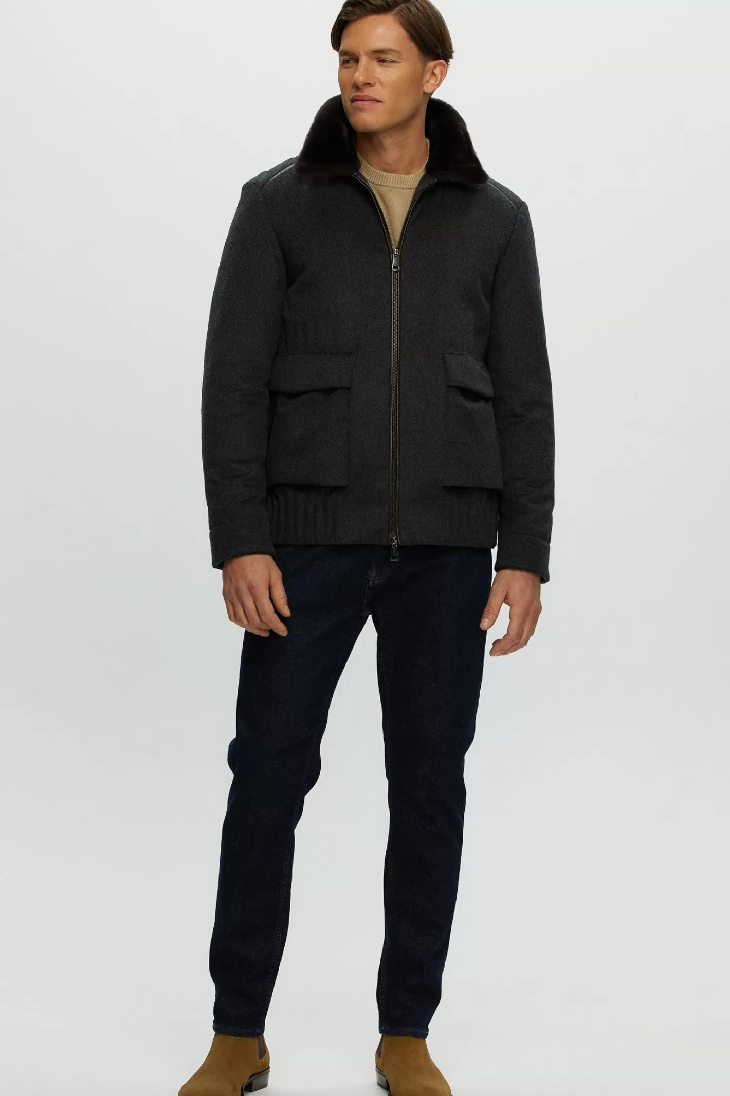 Veste GORSKI Montréal pour homme - Confort premium en tissu durable avec doublure en laine mérinos et agneau shearling