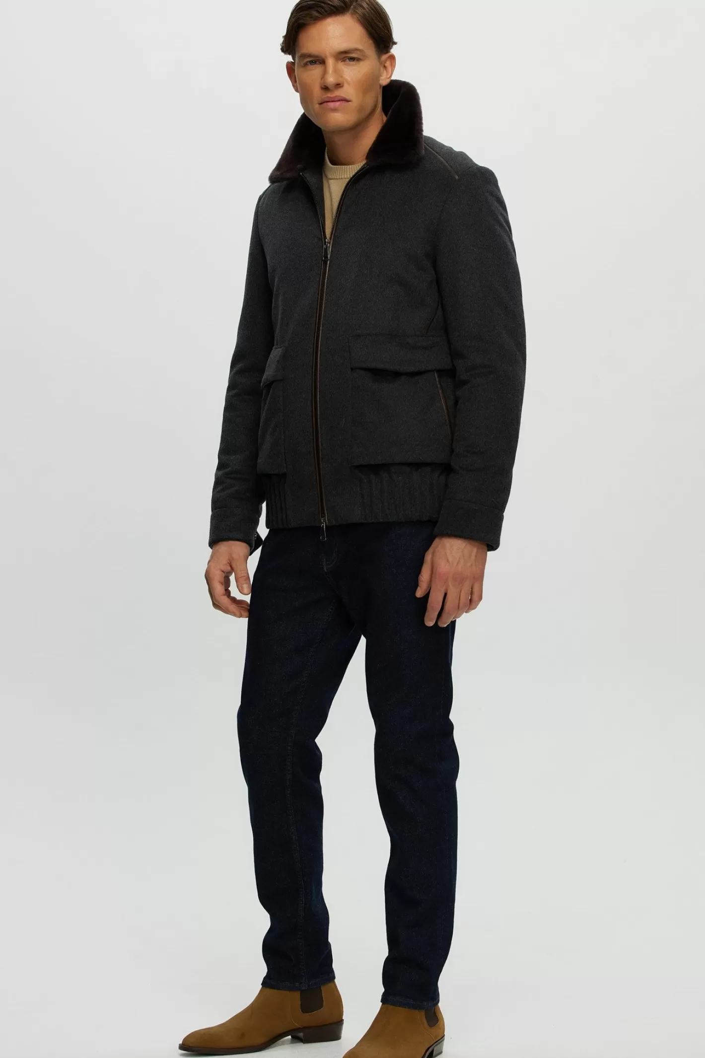Veste GORSKI Montréal pour homme - Confort premium en tissu durable avec doublure en laine mérinos et agneau shearling