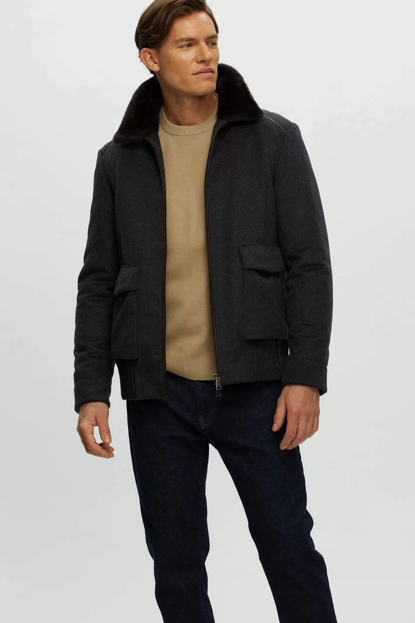 Veste GORSKI Montréal pour homme - Confort premium en tissu durable avec doublure en laine mérinos et agneau shearling