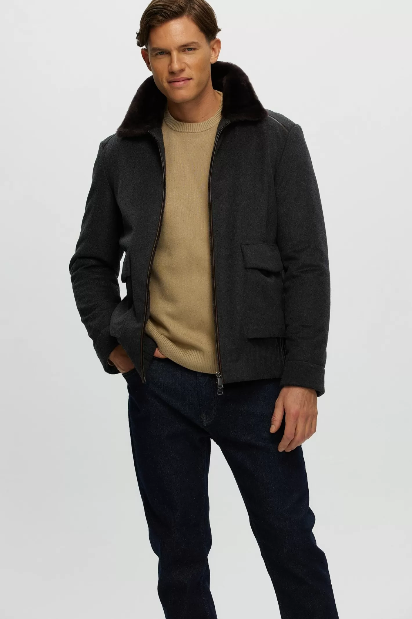 Veste GORSKI Montréal pour homme - Confort premium en tissu durable avec doublure en laine mérinos et agneau shearling
