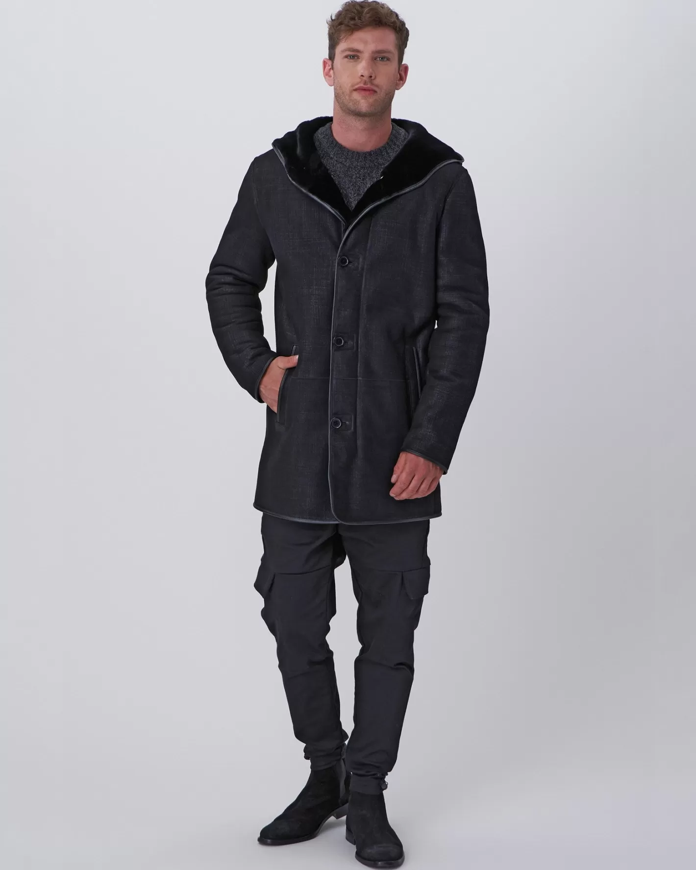 Parka Montréal GORSKI pour Homme - Doudoune Chaude en Agneau Shearling, Style Urbain Conçu pour l'Hiver