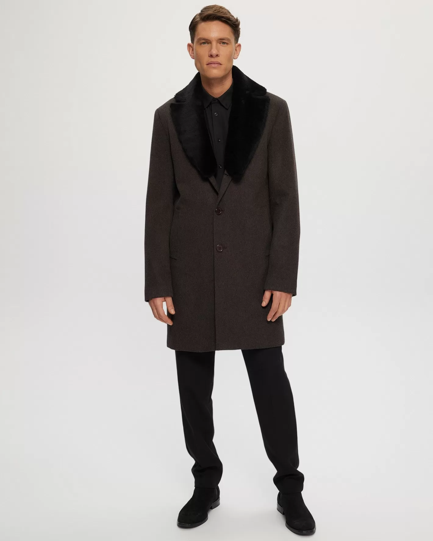 Veste Courte en Laine pour Hommes GORSKI - Conçu à Montréal avec Col Détachable en Laine Mérinos d'Agneau Chaud et Élégant