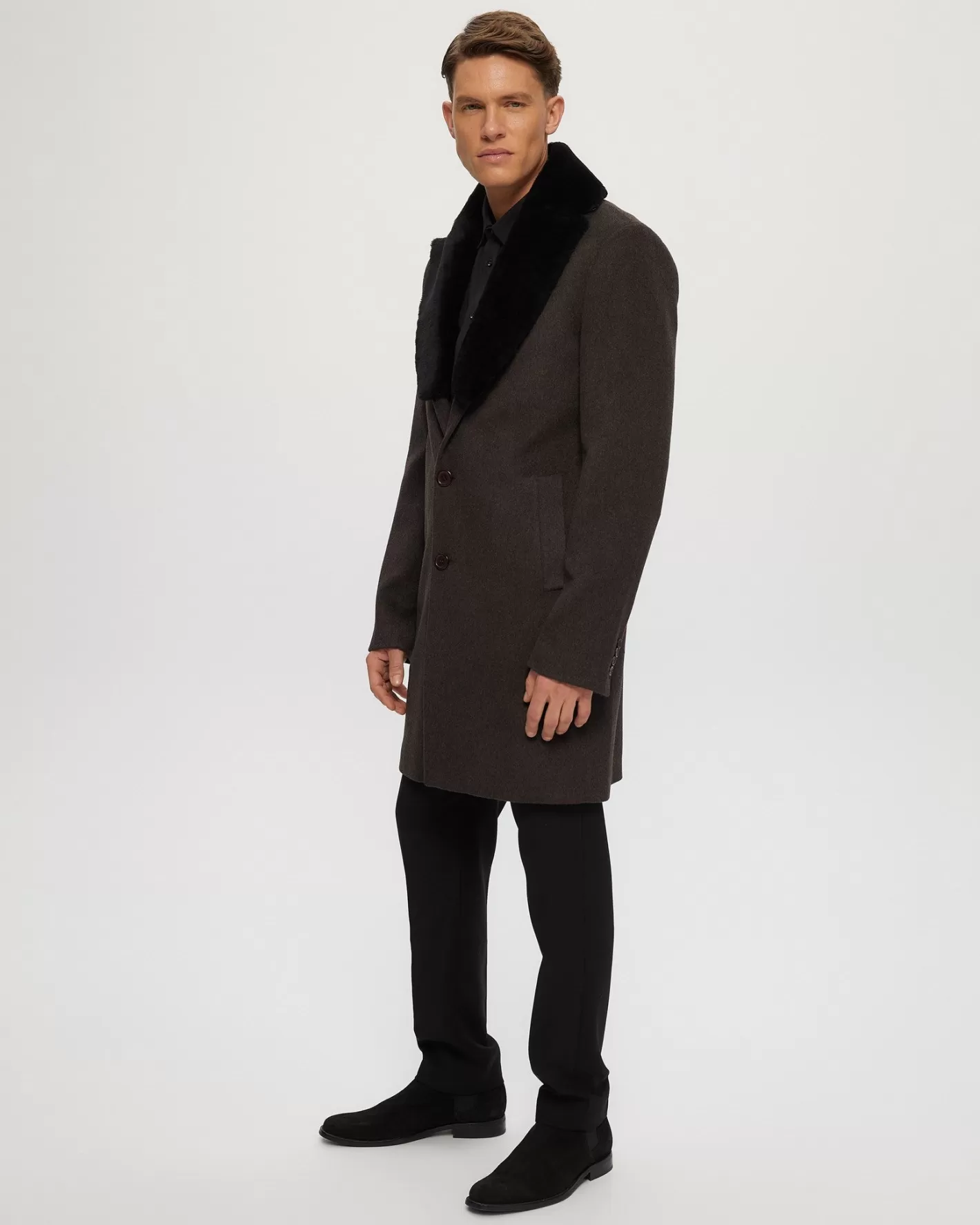 Veste Courte en Laine pour Hommes GORSKI - Conçu à Montréal avec Col Détachable en Laine Mérinos d'Agneau Chaud et Élégant