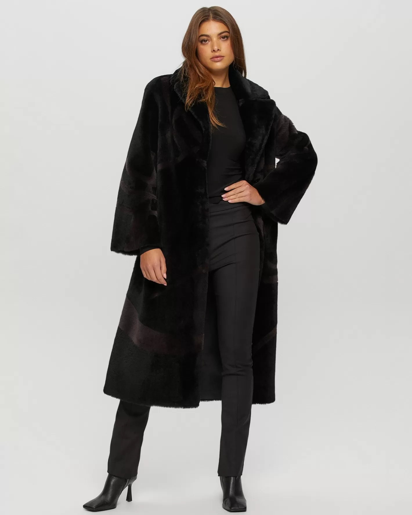 Manteau Femme GORSKI Montréal - Doudoune en Laine Mérinos et Toison d'Agneau avec Motifs Jacquard Artisanaux