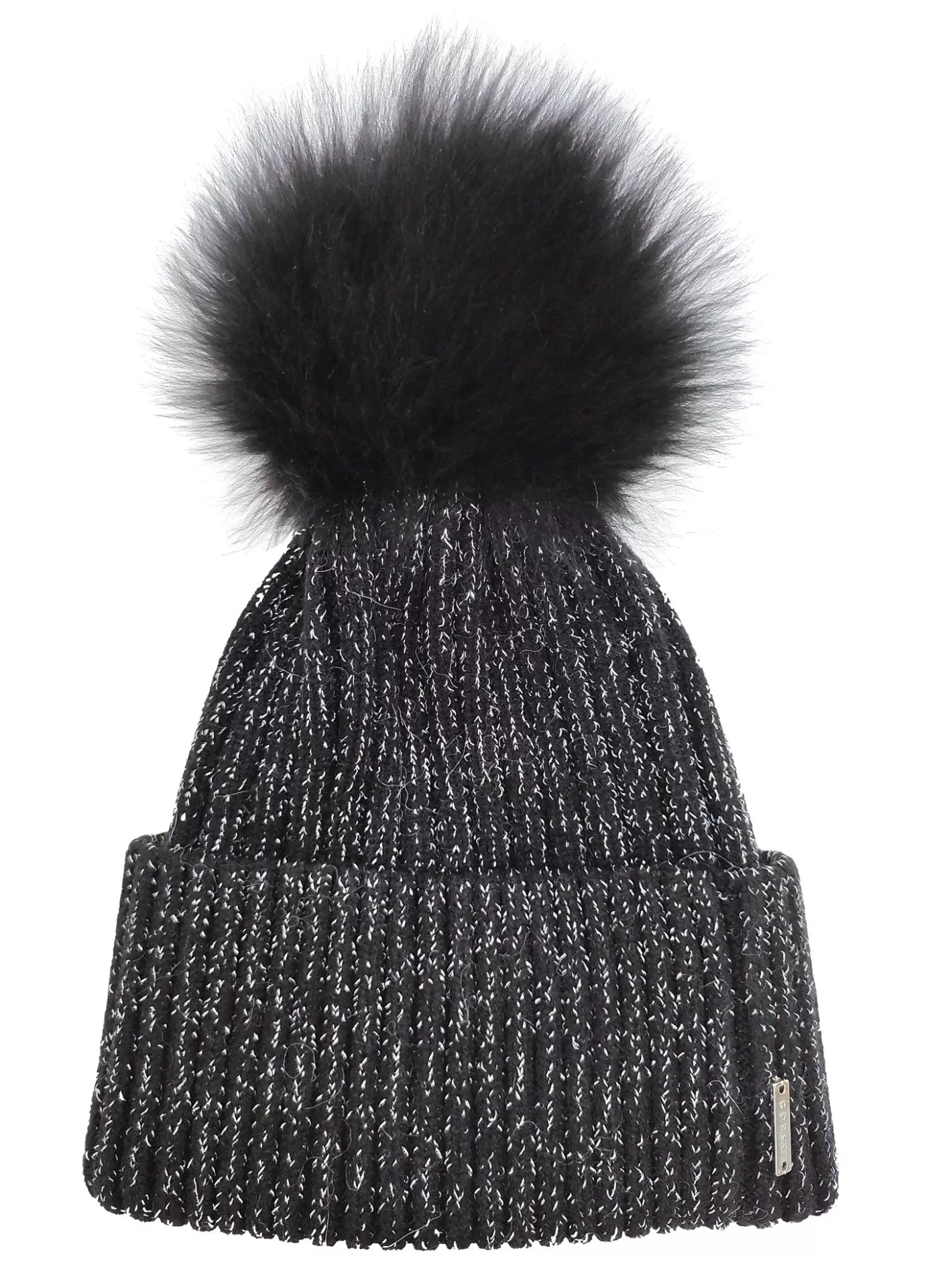 Bonnet femme hiver GORSKI Montréal - Laine mélangée à reflets métallisés, pompon doublure shearling agneau Toscana ultra-doux
