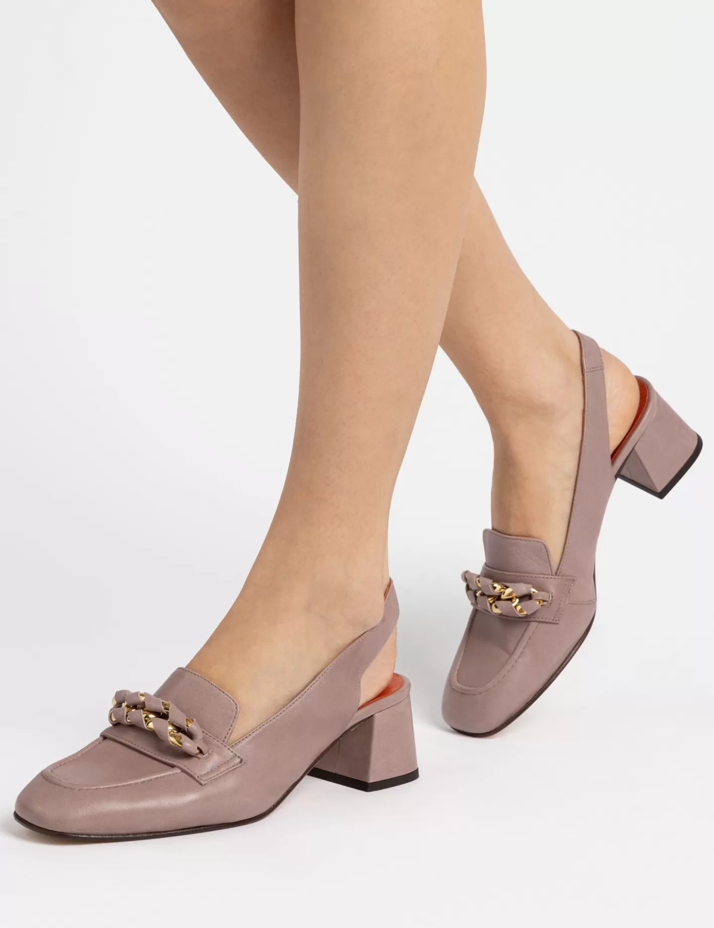 Mocassin élégant à talon Lorenzo - Cuir souple avec bride arrière | Promotion éclair sur les chaussures stylées