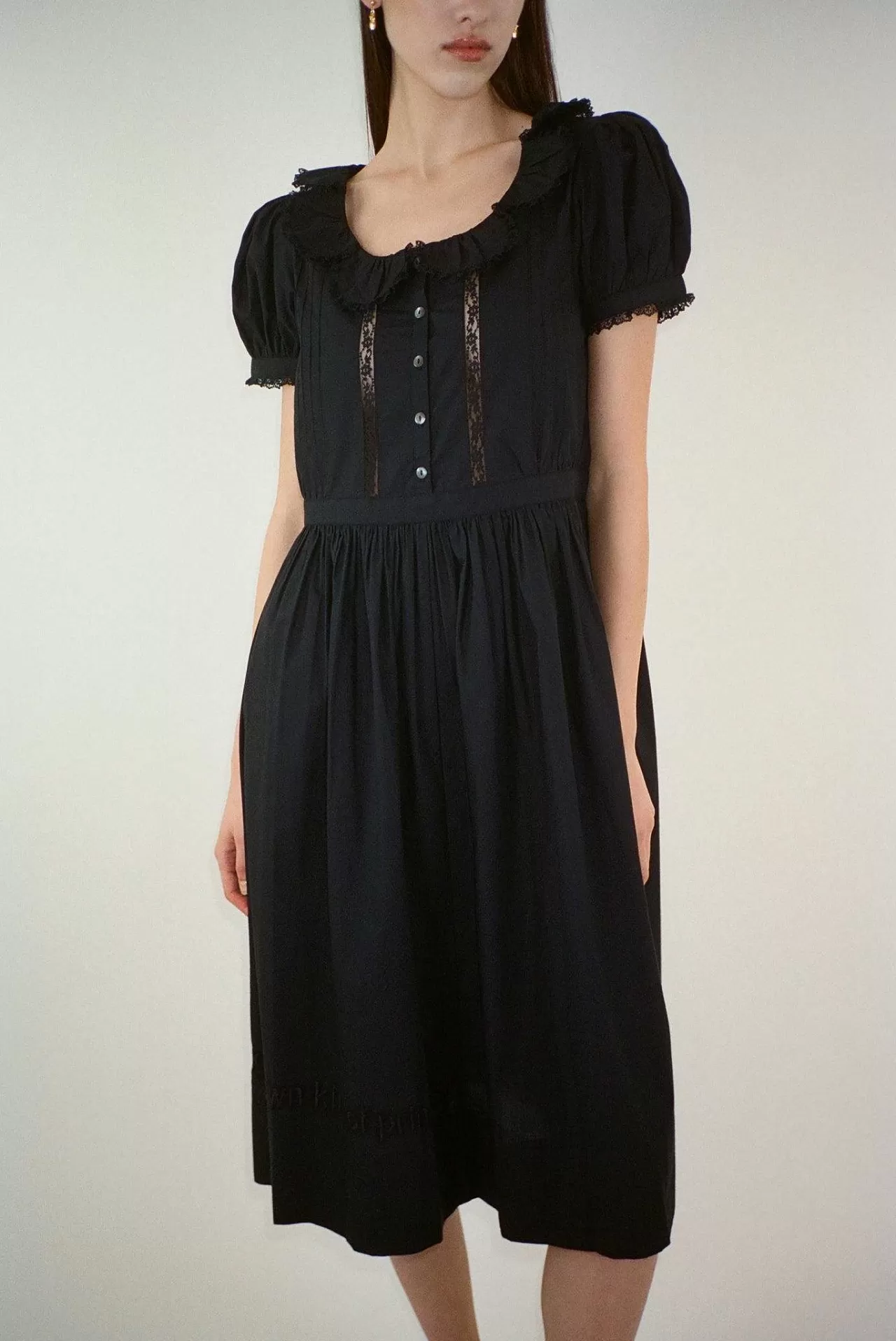 Robe midi noire Sandy Liang - Style rétro chic pour femme