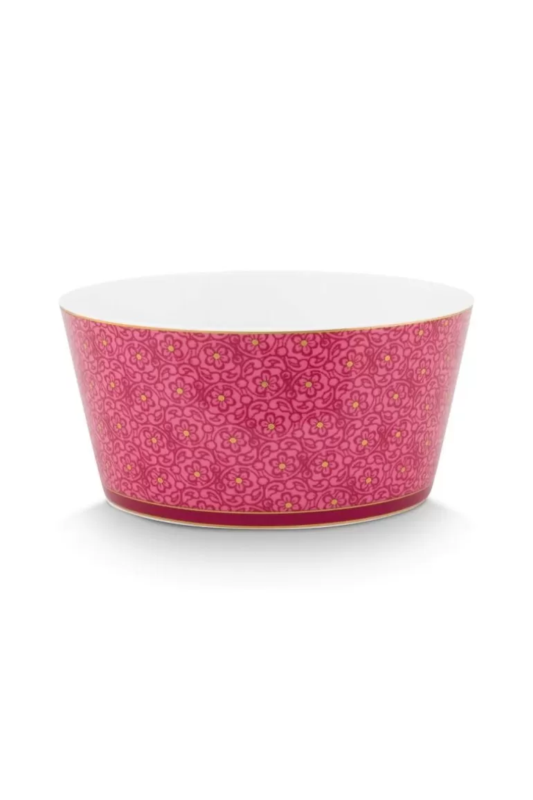 Pip Studio - Collection Fête des Fleurs Orientales | Set de 4 Assiettes à Dessert 12 cm - Motif Kommen Donker rose | En Promotion