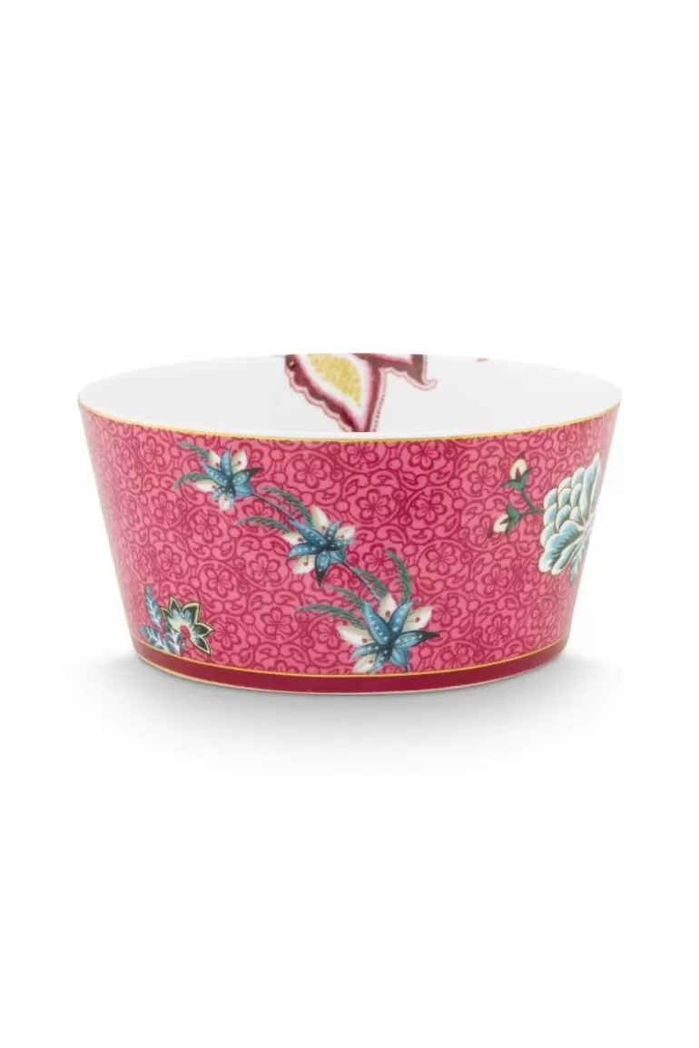 Pip Studio - Collection Fête des Fleurs Orientales | Set de 4 Assiettes à Dessert 12 cm - Motif Kommen Donker rose | En Promotion