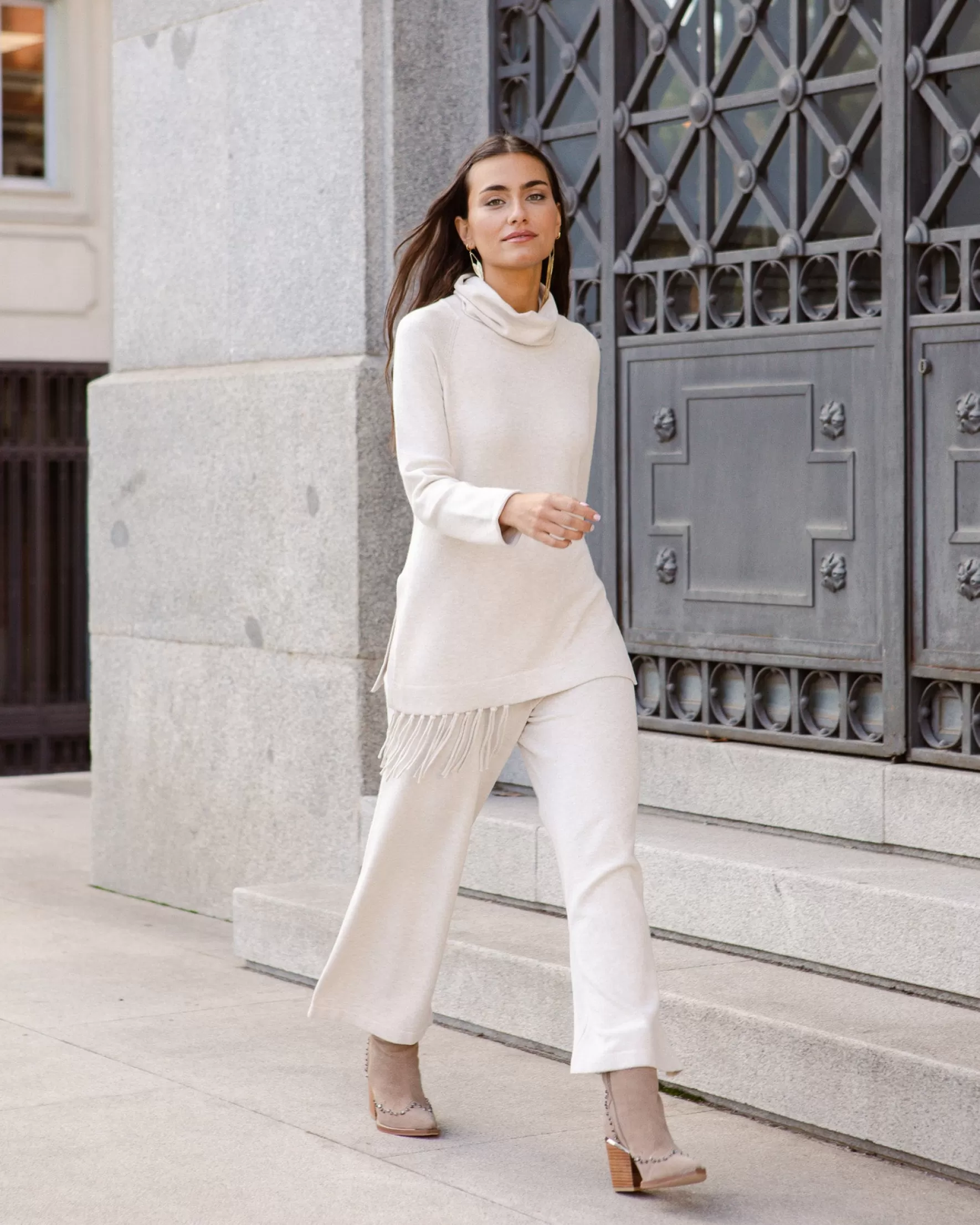 Pantalon Maille Verona Beige Élégant - Promo Éclair Limitée | Confort & Style Printemps-Été 2024