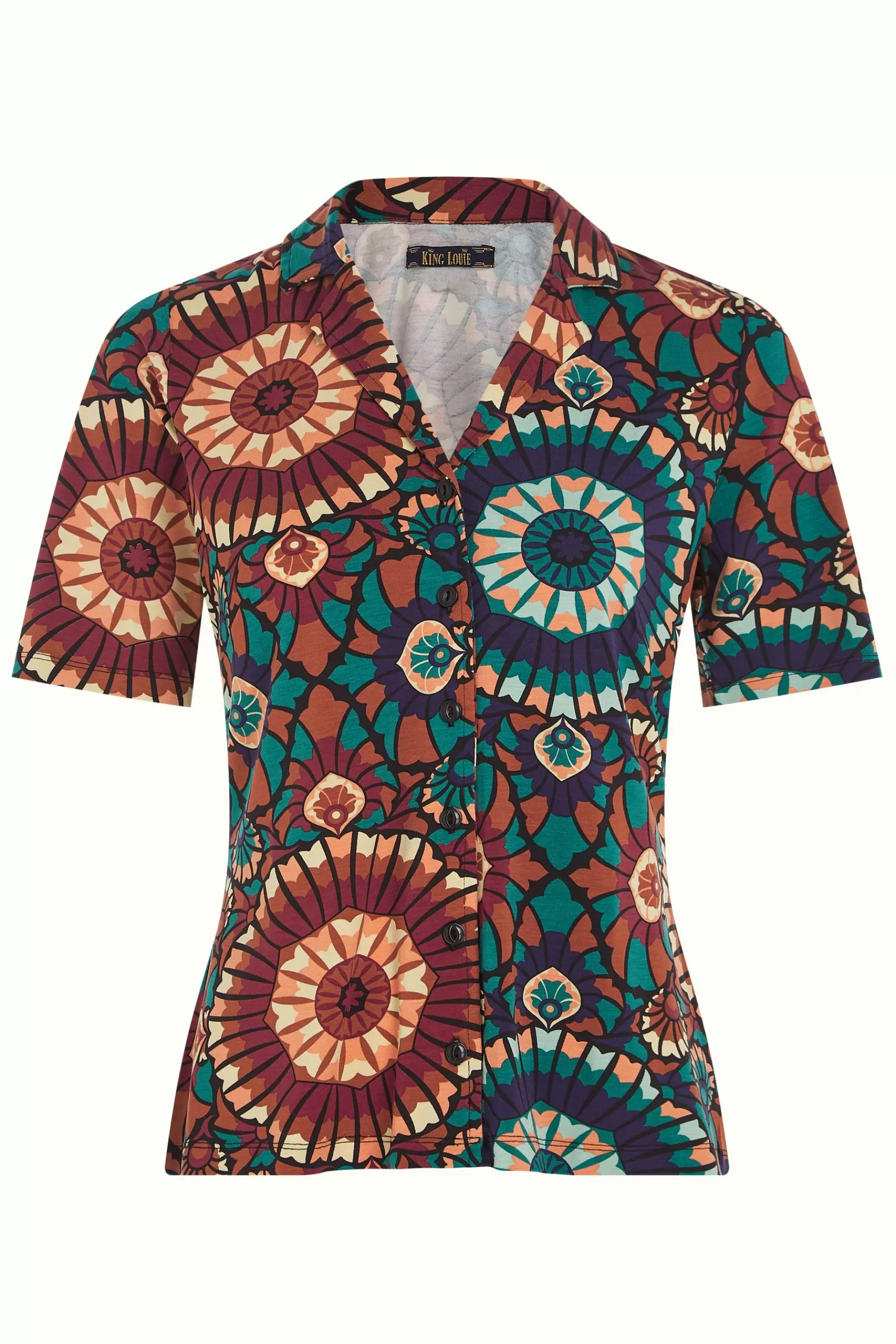 Blouse féminine King-Louie printanière - Modèle Patty Torini en lin stretch tendance  

(：