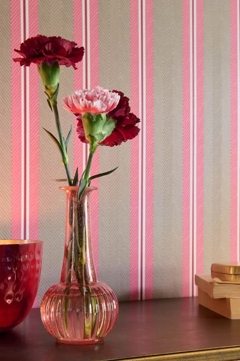 Pip Studio - Papier Peint Décoratif « Lignes Estompées » en Nuances Rose Poudré & Taupe - Promotion Exclusive