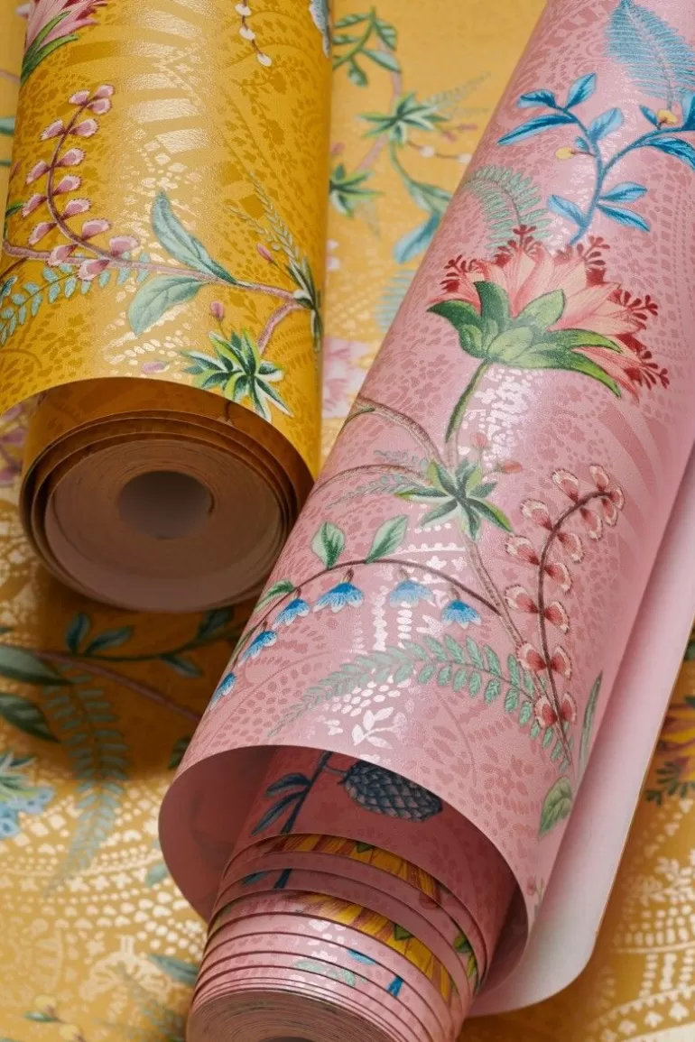 Papier peint intissé élégant - Collection Majorelle de Pip Studio en jaune doré, disponible en ligne pour un intérieur raffiné